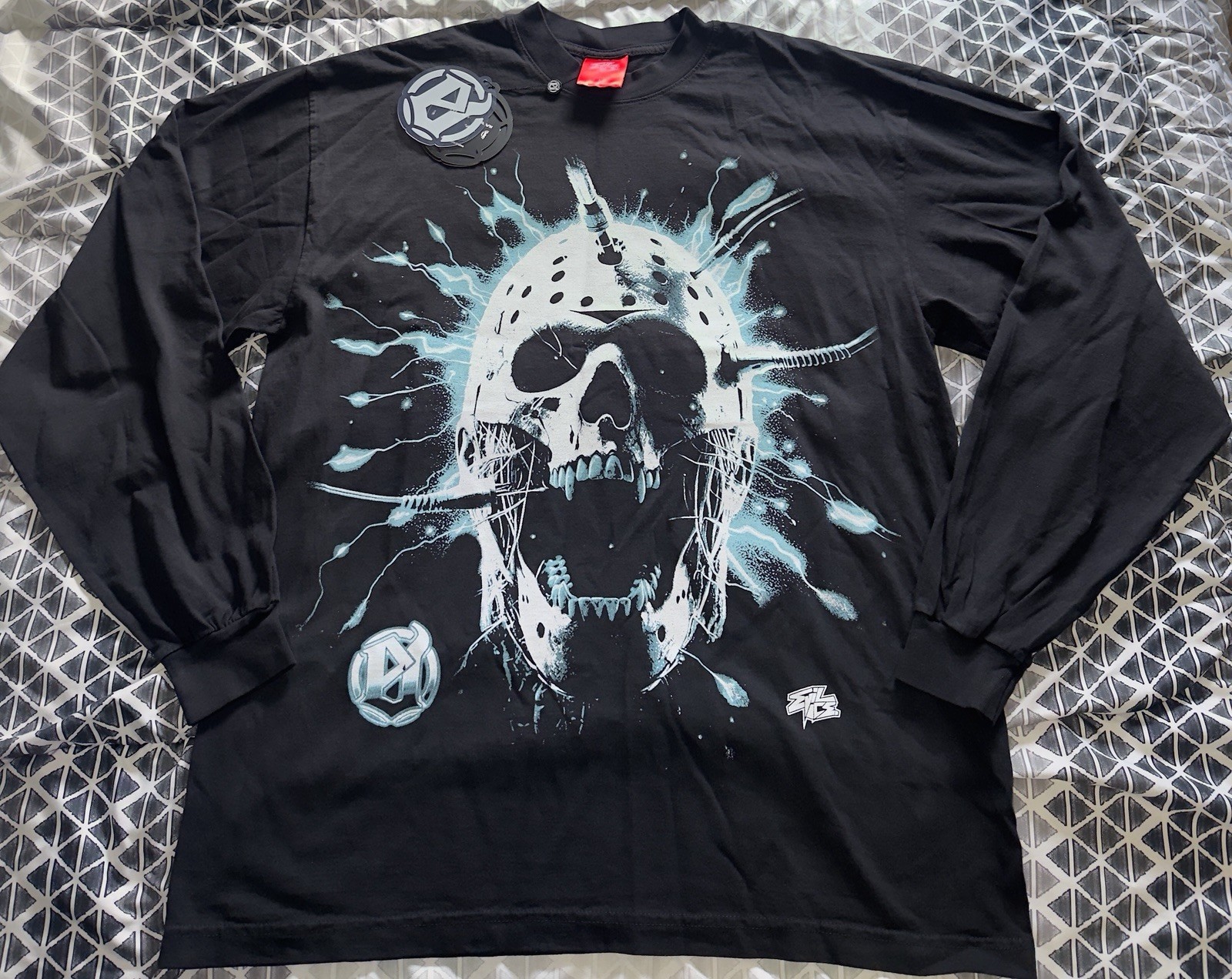 New Evil Vice Skull Raiser Long Sleeve T-Shirt Mens Size Large