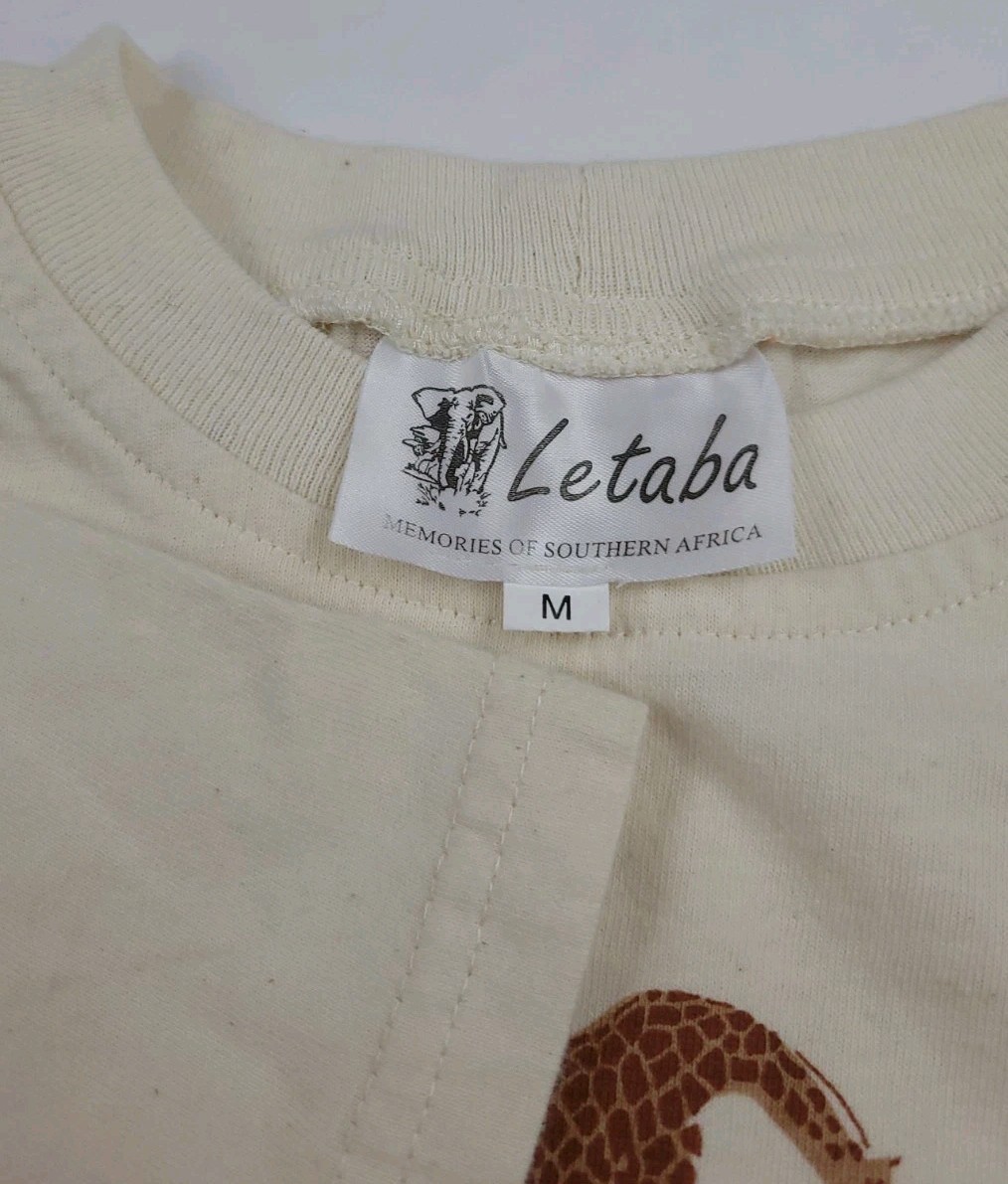 Vintage South Africa Safari Animals Wildlife Print T Shirt Art 90s Nature Letaba
