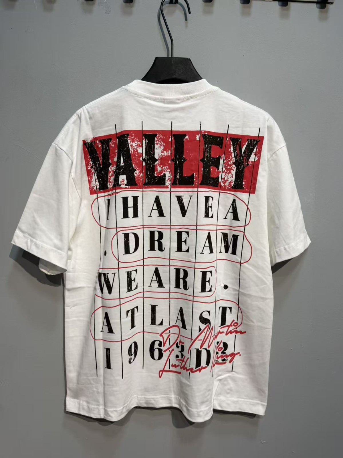 VALLEY DREAMS Washed Vintage Print Oversized Short Sleeve T-Shirt