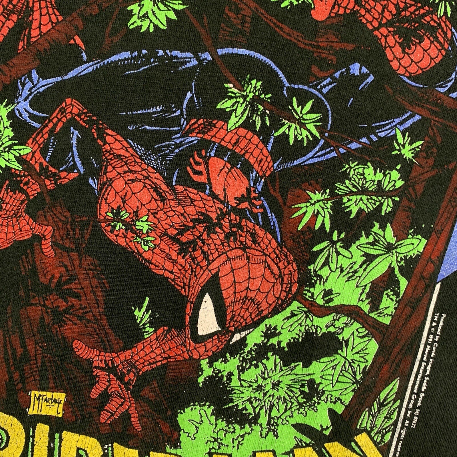 VTG Spiderman T-Shirt 1991 Marvel Comic Images Todd McFarlane “Perceptions” XL