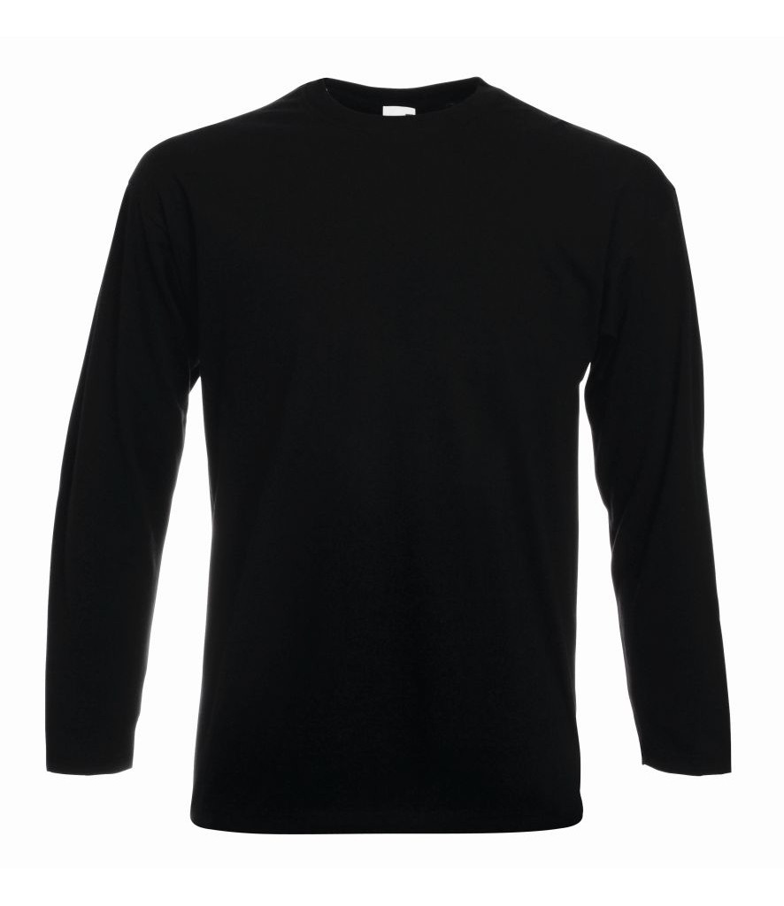 Fruit of the Loom Long Sleeve Cotton T-Shirt Tee shirt S-XXXL + 4XL+ 5XL