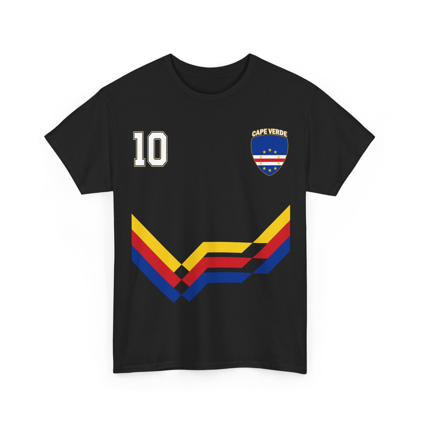 Cape Verde Soccer Shirt, Cape Verde Number 10 Soccer Jersey Style Shirt