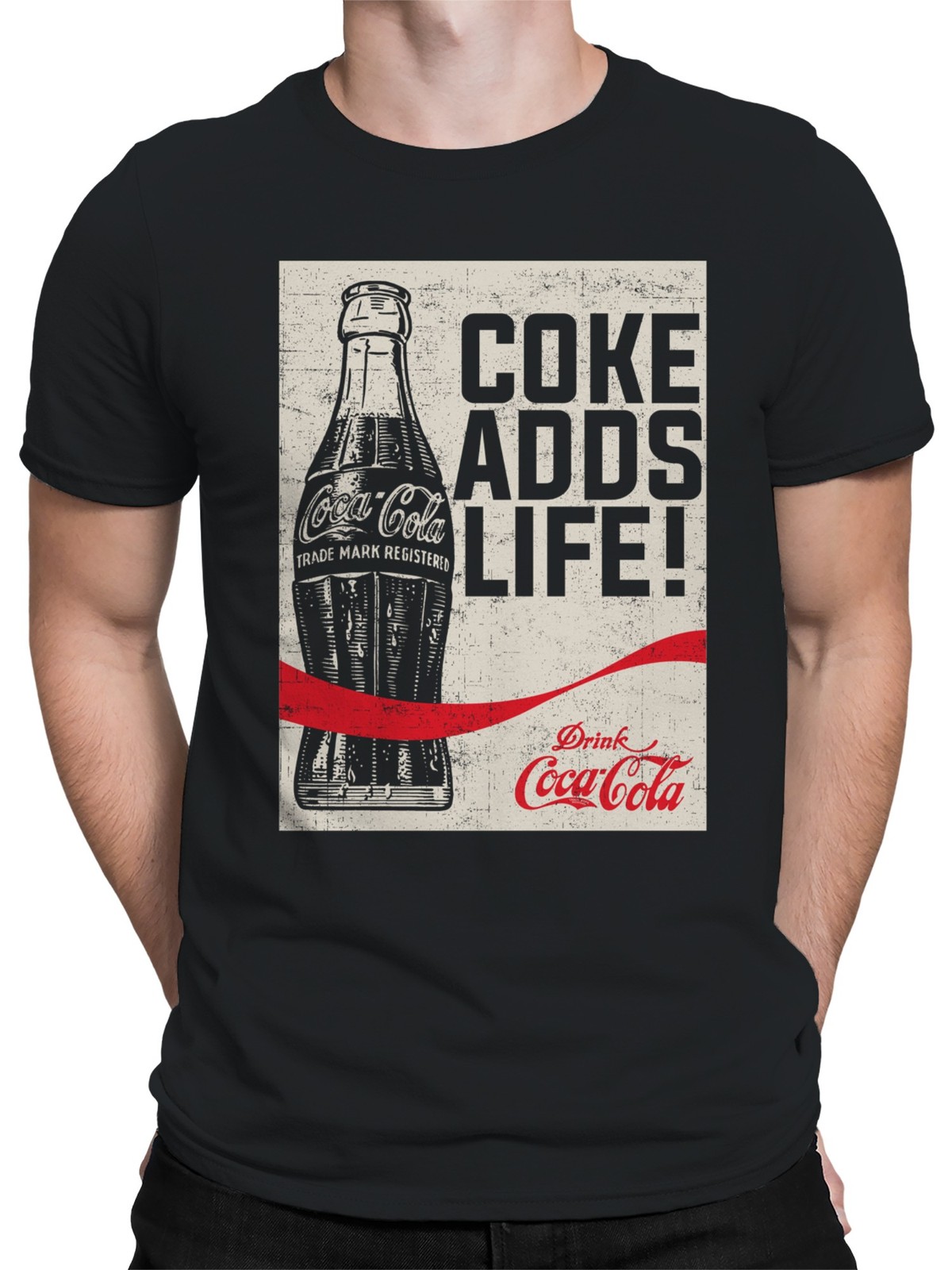 Officially Licensed Coca Cola Classic “Coke Adds Life Men’s T-shirt