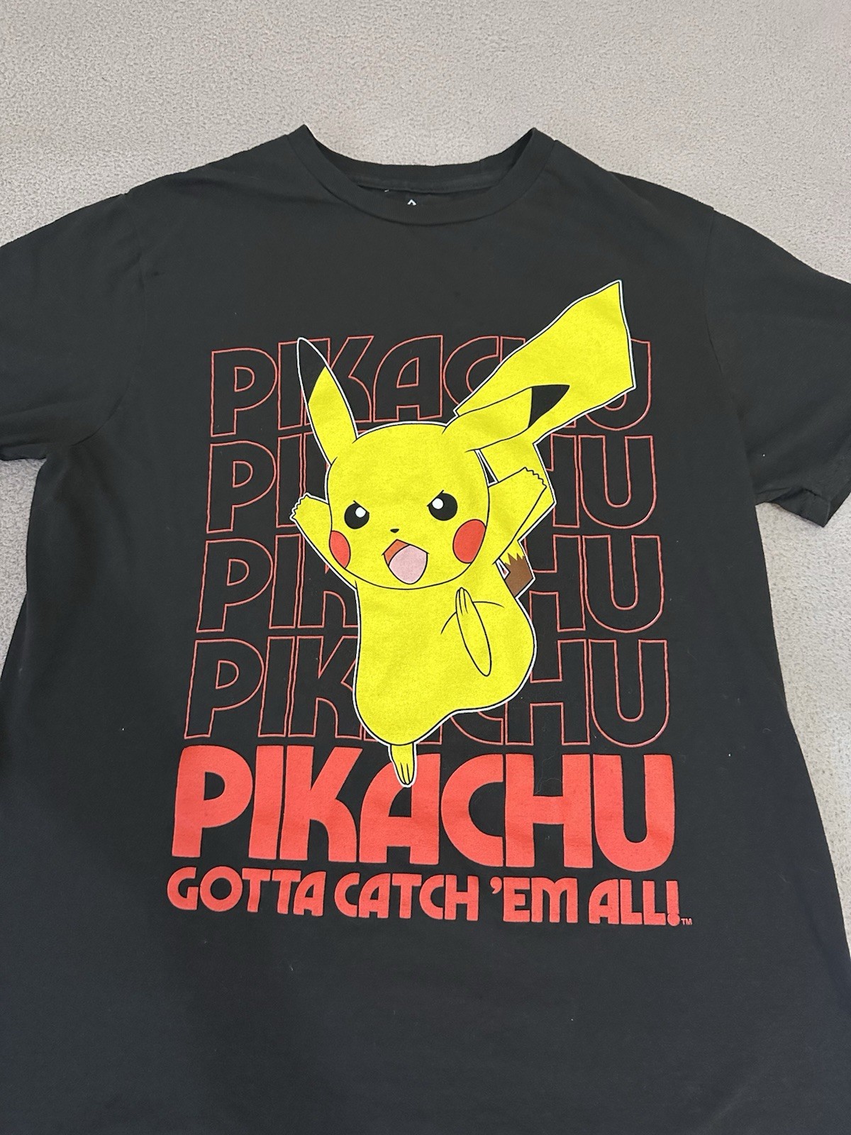 Pokemon Pikachu Gotta Catch Em All T-Shirt Black Unisex Size M Graphic Tee