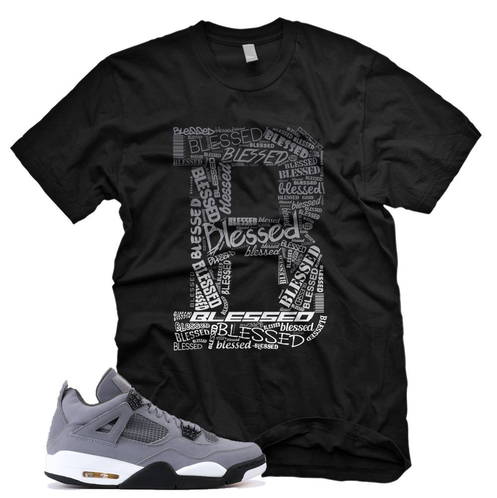 New Black “B” BLESSED T Shirt for J1 4 IV Cool Grey