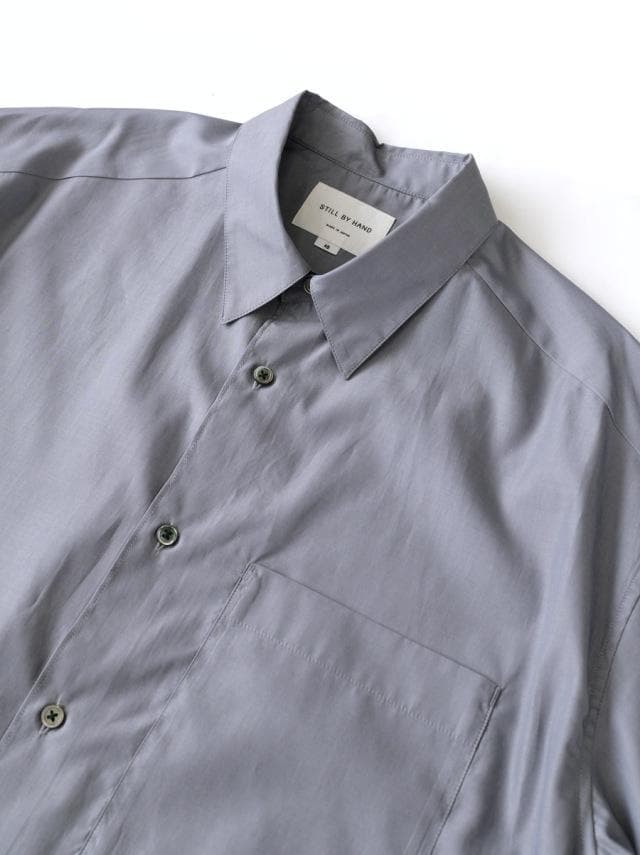STILL BY HAND 200 Double High-Density Short Sleeve Shirt 46 Slate Gray