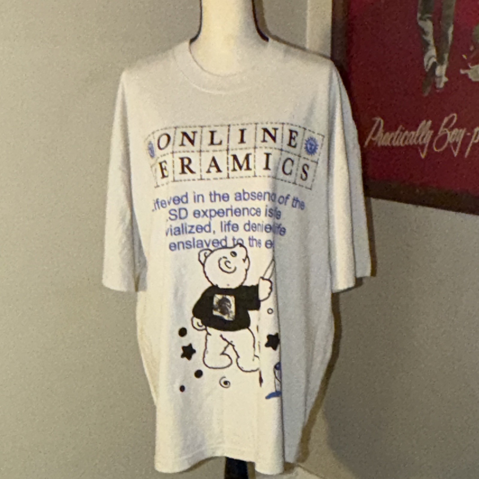 LSD Online Ceramics Off White Crew Neck Short Sleeve T-Shirt Size XXL 31 by 25.5