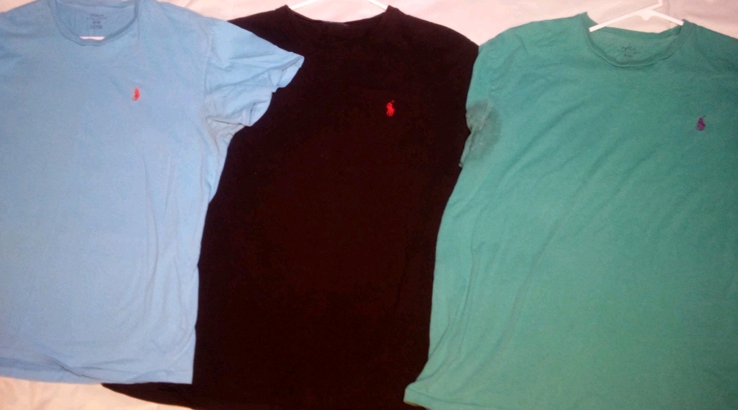 Lot Of 3- Polo Ralph Lauren T-Shirts Men’s Medium Crewneck Black, Blue, Green