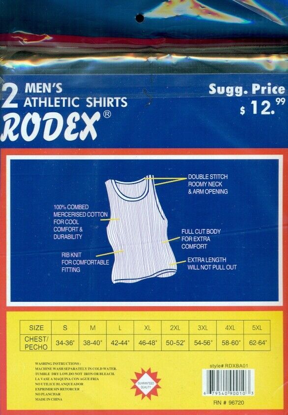 2 Pack Men’s White /Black A-Shirt TANK TOP ” 100% Cotton ” Size up to 4XL