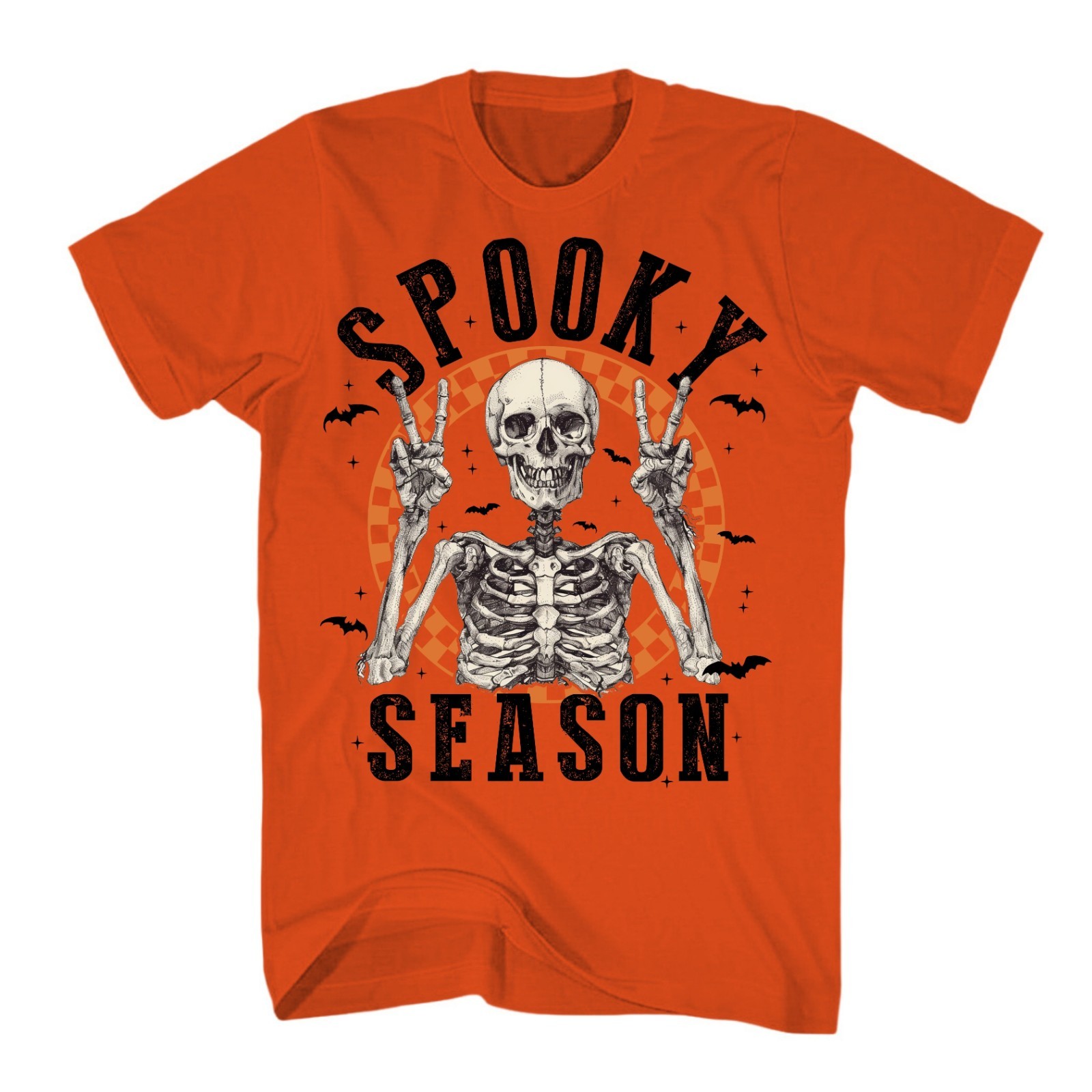 Halloween Shirt Vintage Retro Skeleton Scary Spooky Season Funny Novelty T-Shirt