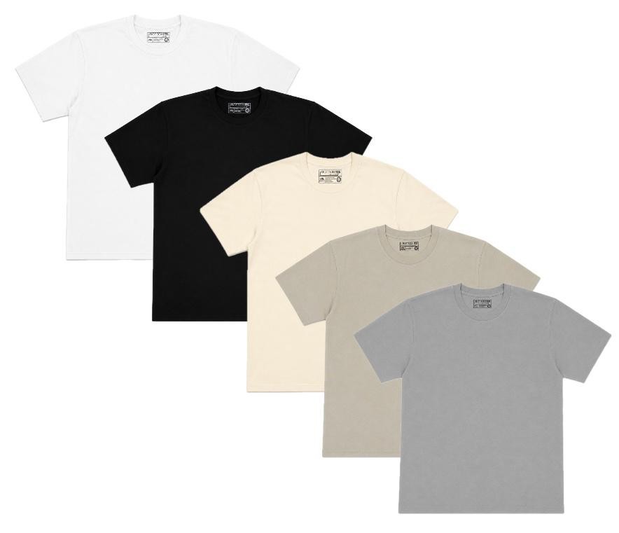 Men’s Plus Size 5 Pack T‑Shirts 100% Cotton Crew Neck Plain Tees 2XL‑6XL