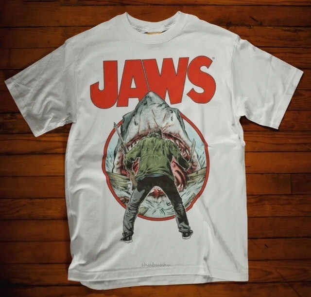 Jaws Shirt White Cotton Full Size S To 5XL Shirt PP2161