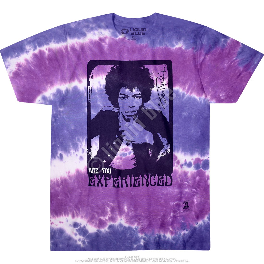 Jimi Hendrix Scuse Me Tie-Dye T-Shirt Liquid Blue