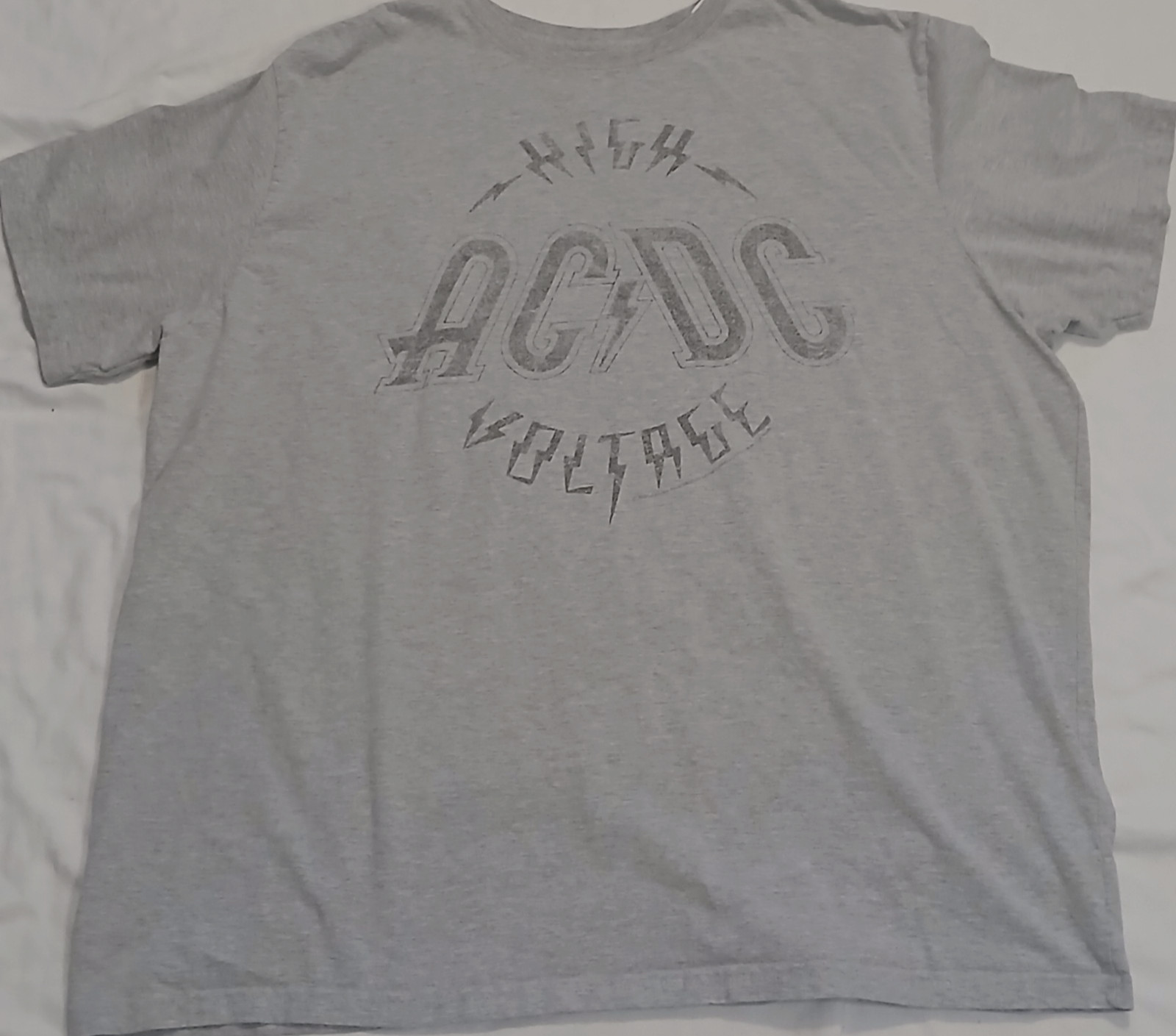 AC/DC HIGH VOLTAGE GRAPHIC TEE 3XL GRAY FADED ROCK BAND SHIRT