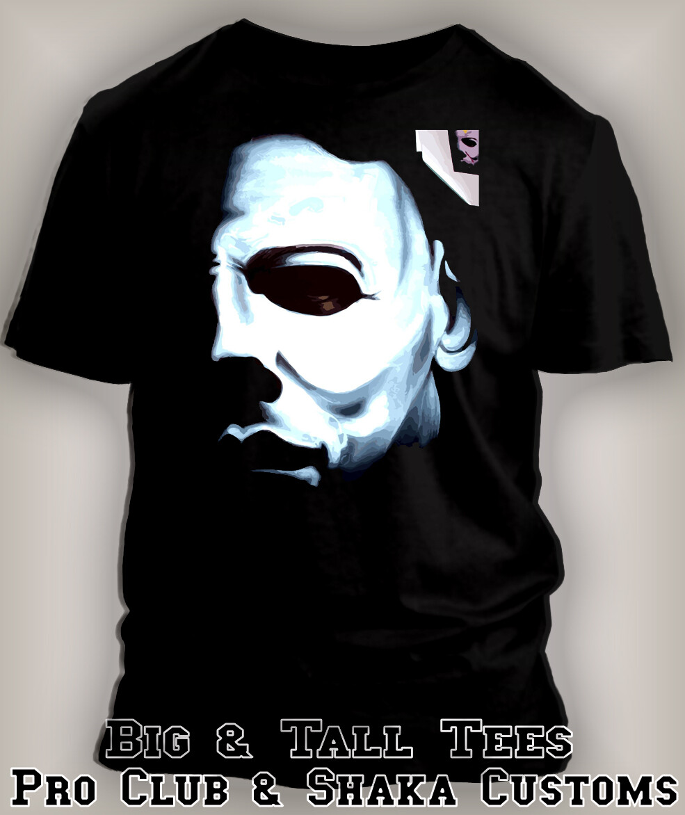 Halloween Pro Club Shaka Graphic Michael Myers Portrait Tee Shirt Big Tall Small