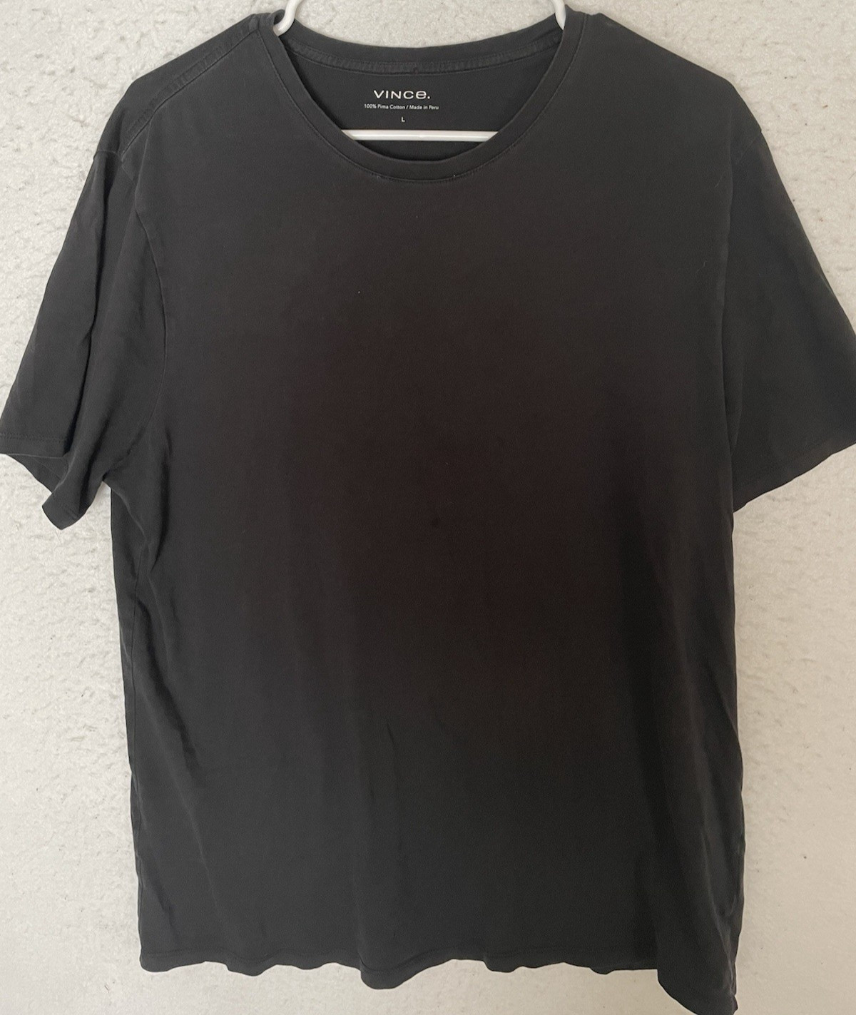 Vince Black Short Sleeve Crew Neck Jersey T-Shirt Mens Size L 100% Pima Cotton