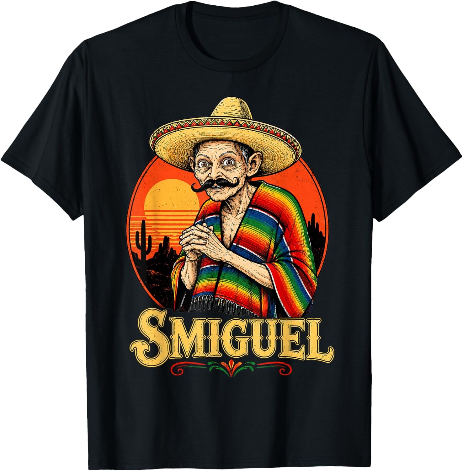 Smiguel Mexican Sombrero Vintage Mexican Culture Mashup T-Shirt