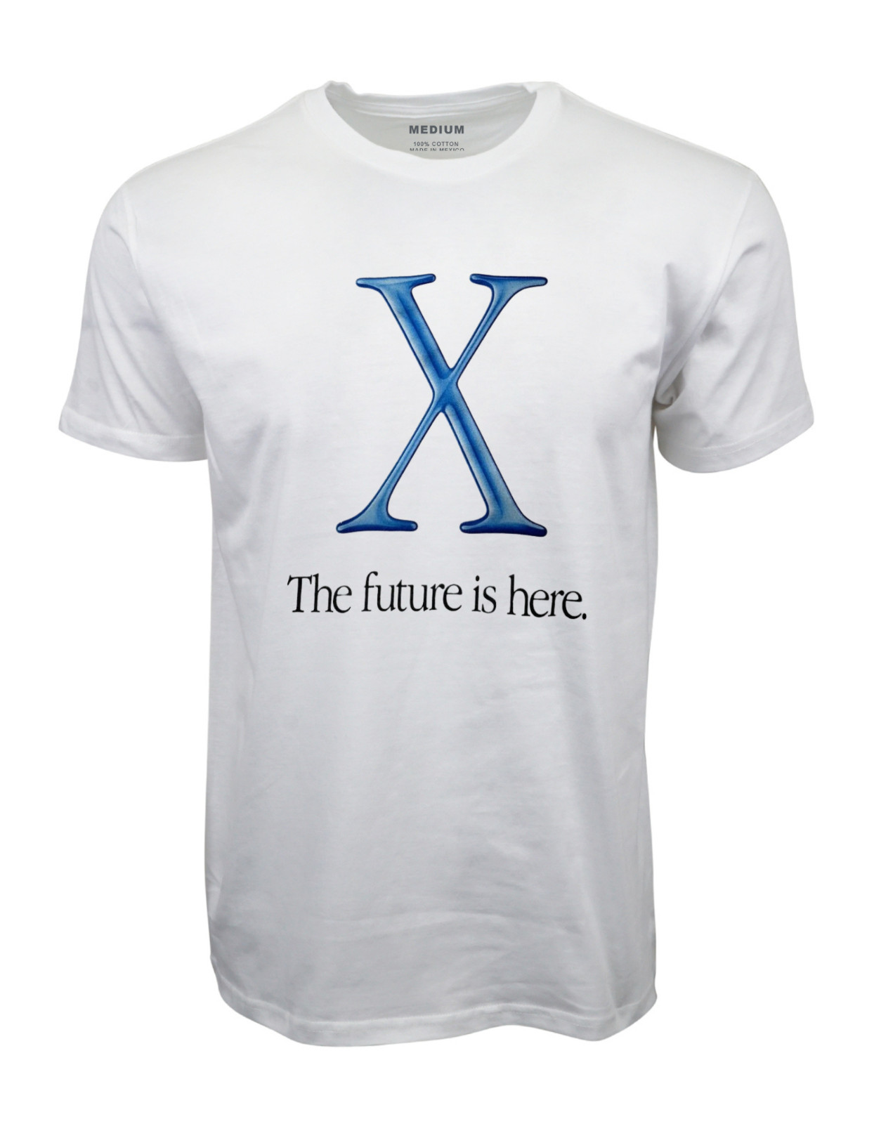 2001 APPLE X THE FUTURE IS HERE GRAPHIC WHITE T-SHIRT