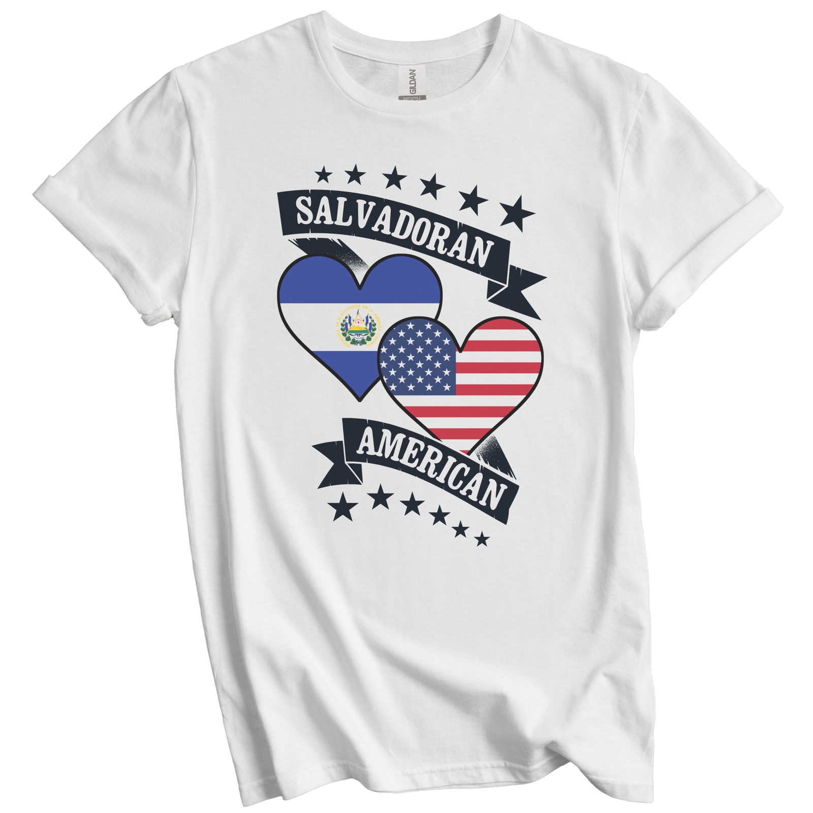 Salvadoran American Heart Flags El Salvador America T-Shirt