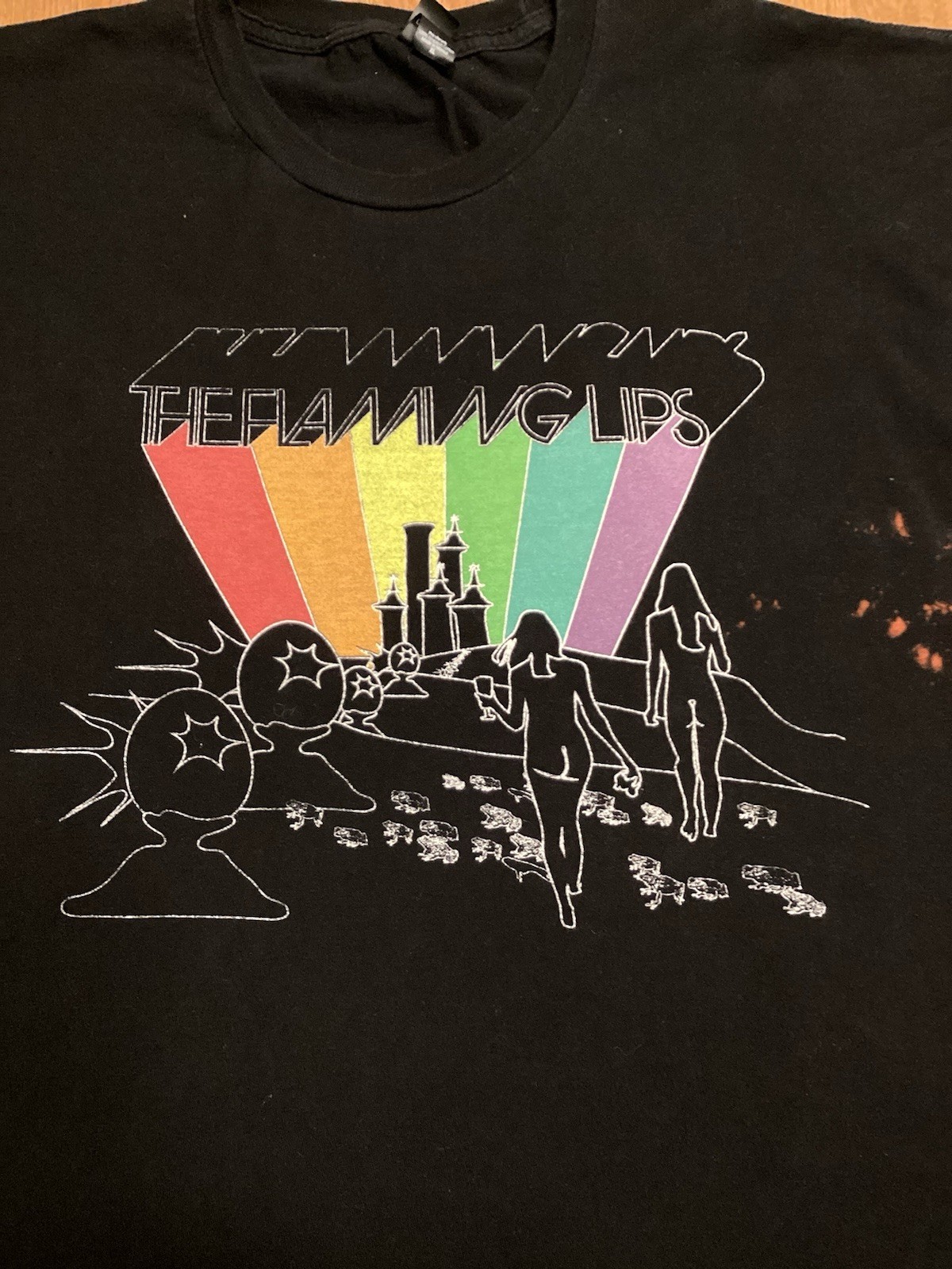 Flaming Lips 2017 There Should Be Unicorns Tour Shirt Size XL Black 2 Sided