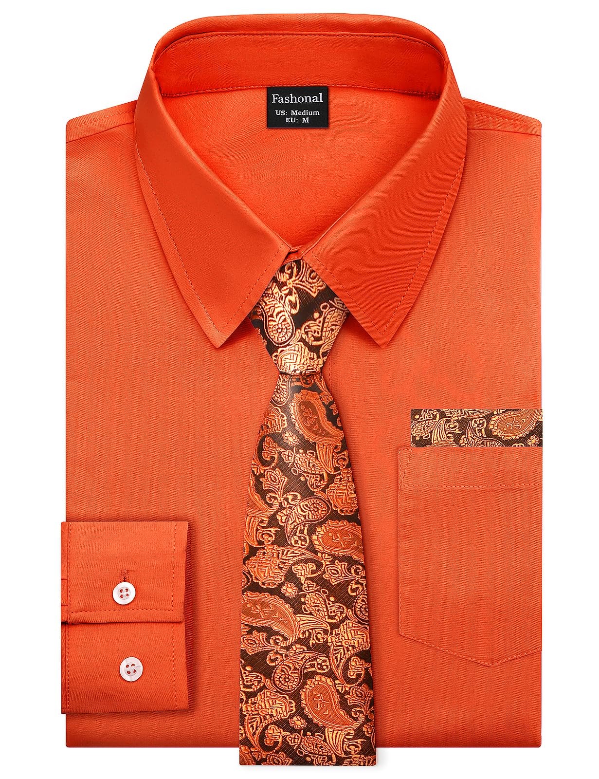 Fashonal Halloween Shirt Men, Men’s Dress Shirt and Tie Set Party Festival