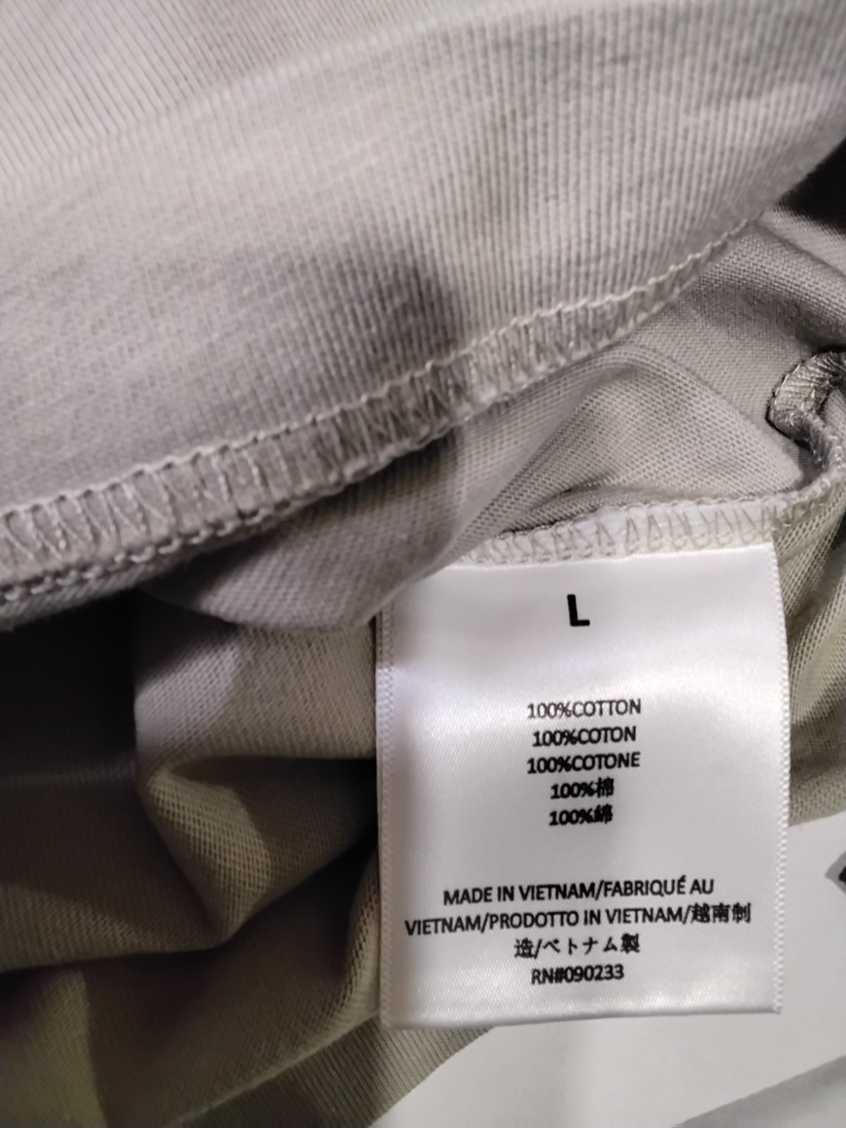 Essentials Fear of God ESSENTIALS Logo Gray Cotton Men’s Crew Neck Tee L