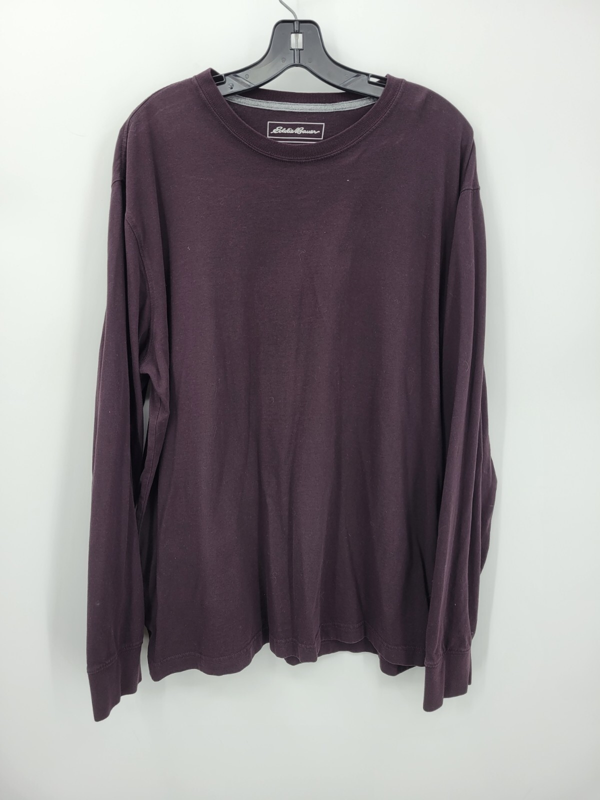 Eddie Bauer Shirt Mens XL Brown Crew Neck Long Sleeve Casual Outdoor Cotton