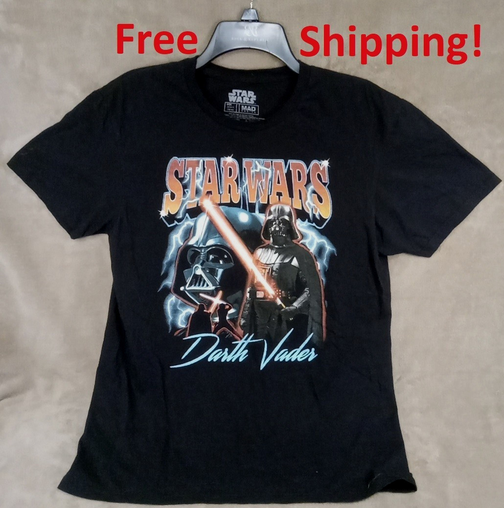 Star Wars Darth Vader Graphic T-Shirt Mens Medium M Black Sith Lord Cotton Tee