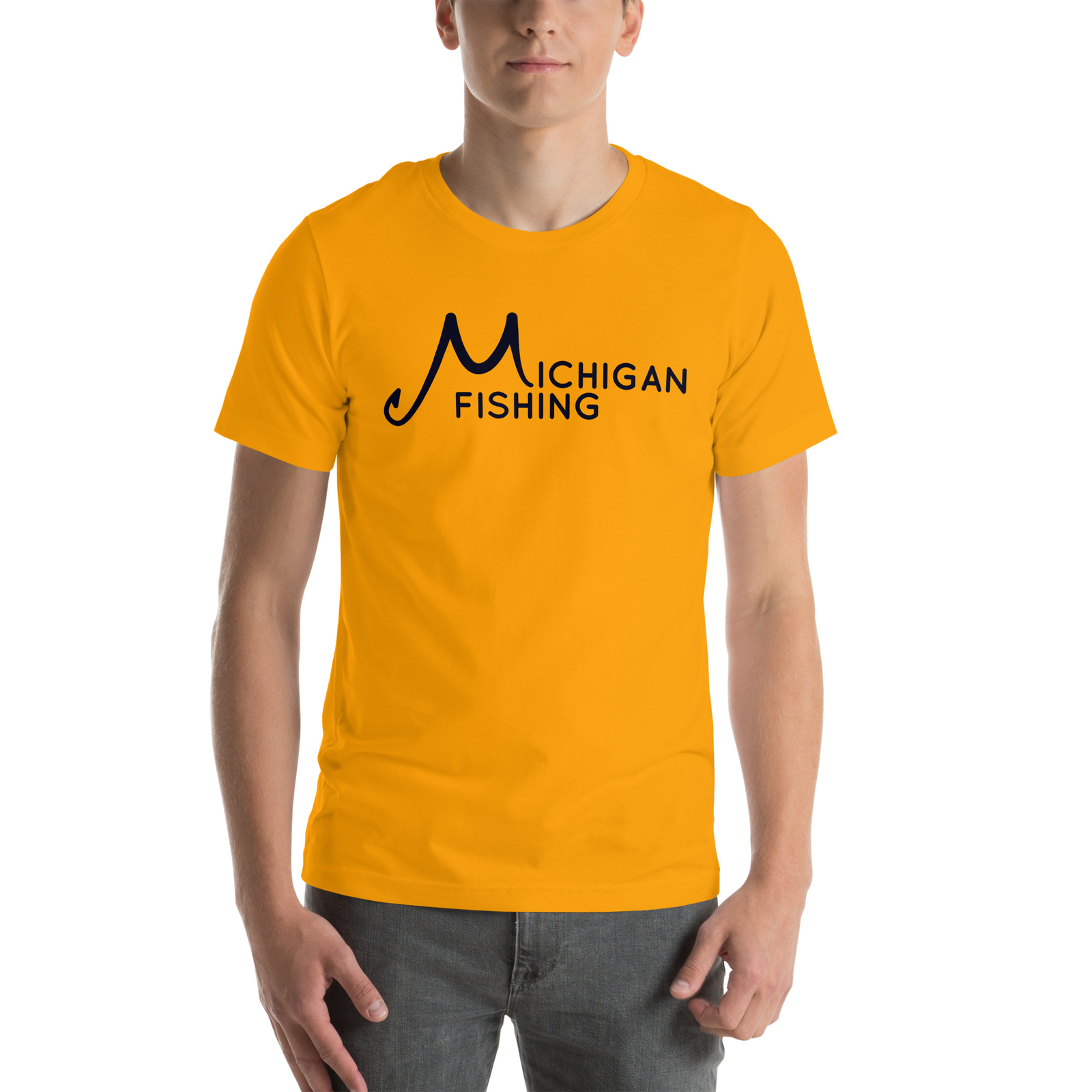 Unisex t-shirt – Michigan Fishing Text (Front Only)