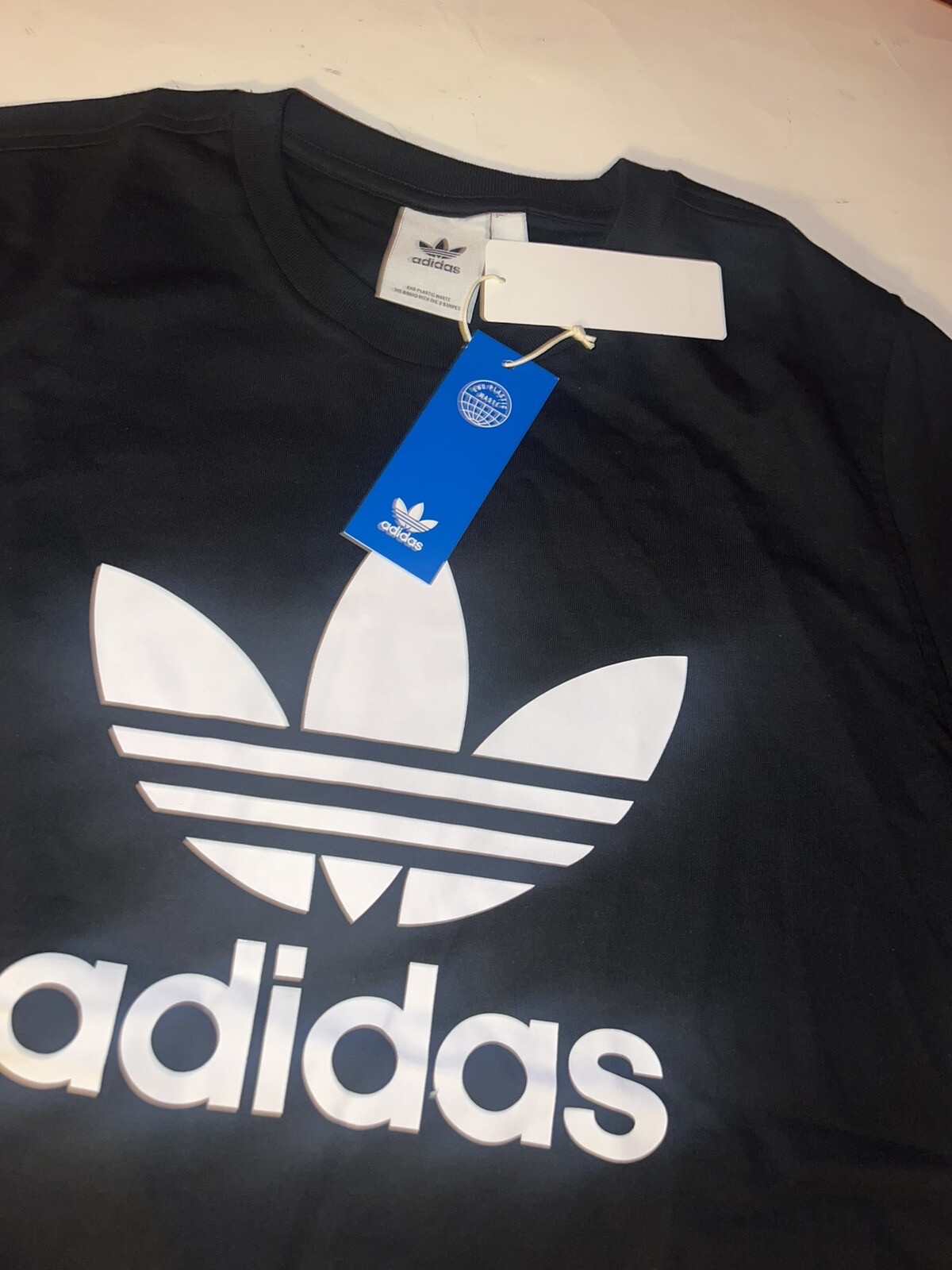 NWT Adidas Classic Originals Trefoil Men’s Black White T-Shirt Sz S-2XL $30