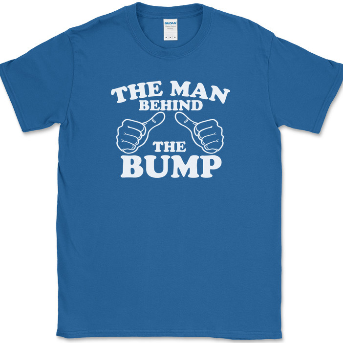 The Man Behind The Bump T-Shirt Funny This Guy Expecting Baby Pregnant Tee