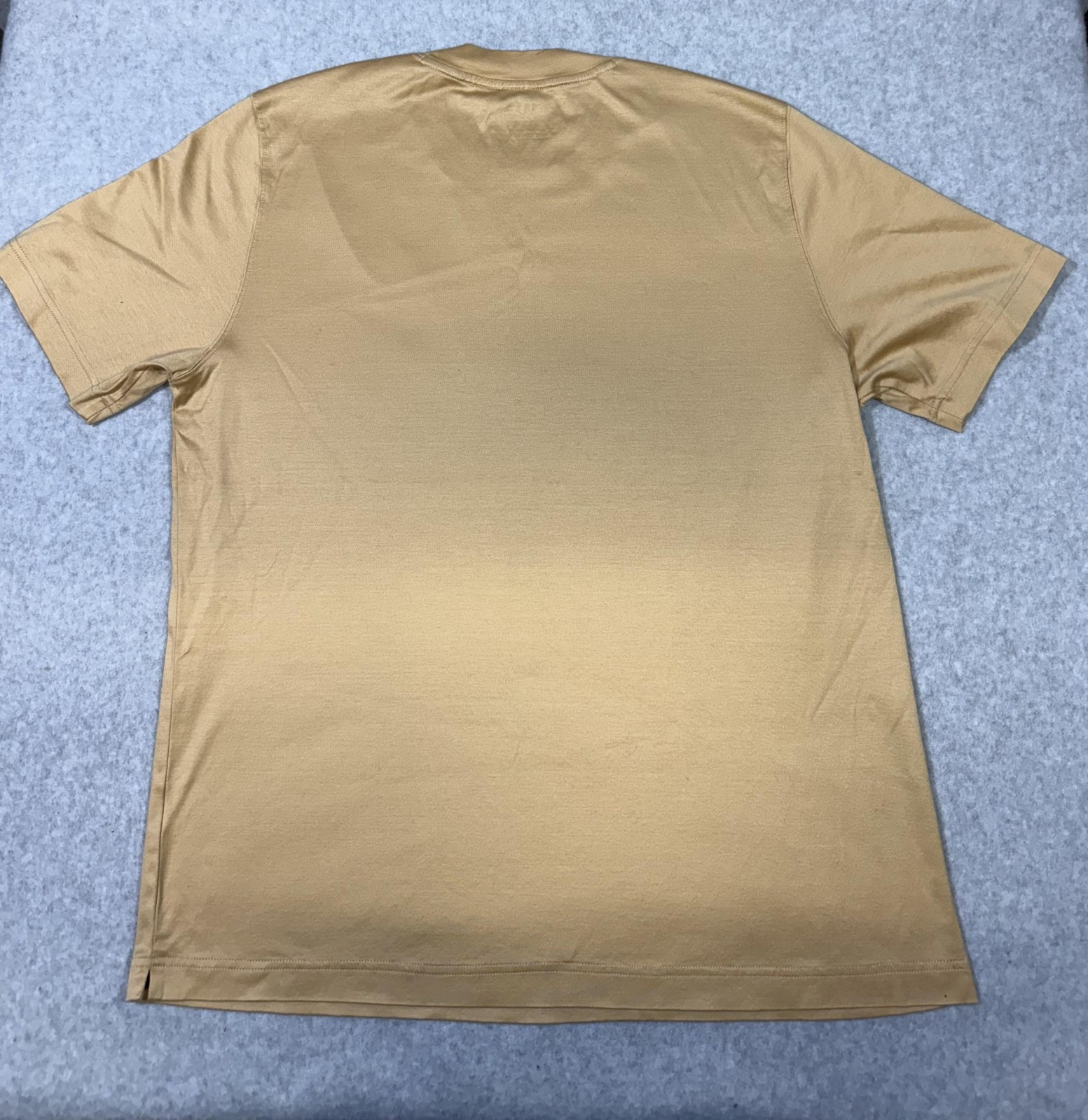 Eton Shirt Mens Large yellow Gold Slim Fit Filo Di Scozia Crewneck Luxury Tee
