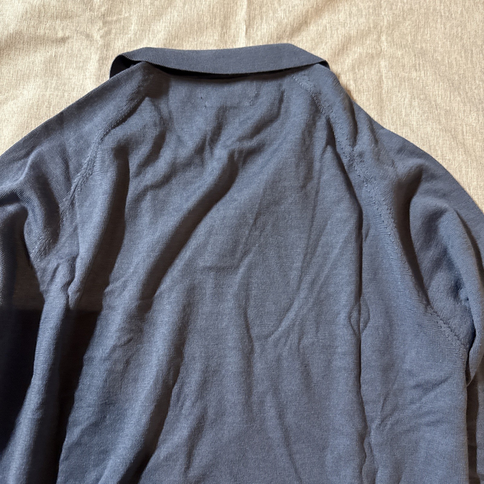 Extra Fine Merino Wool Polo In AirfoceBlue XL-Brand Tailored Athlete