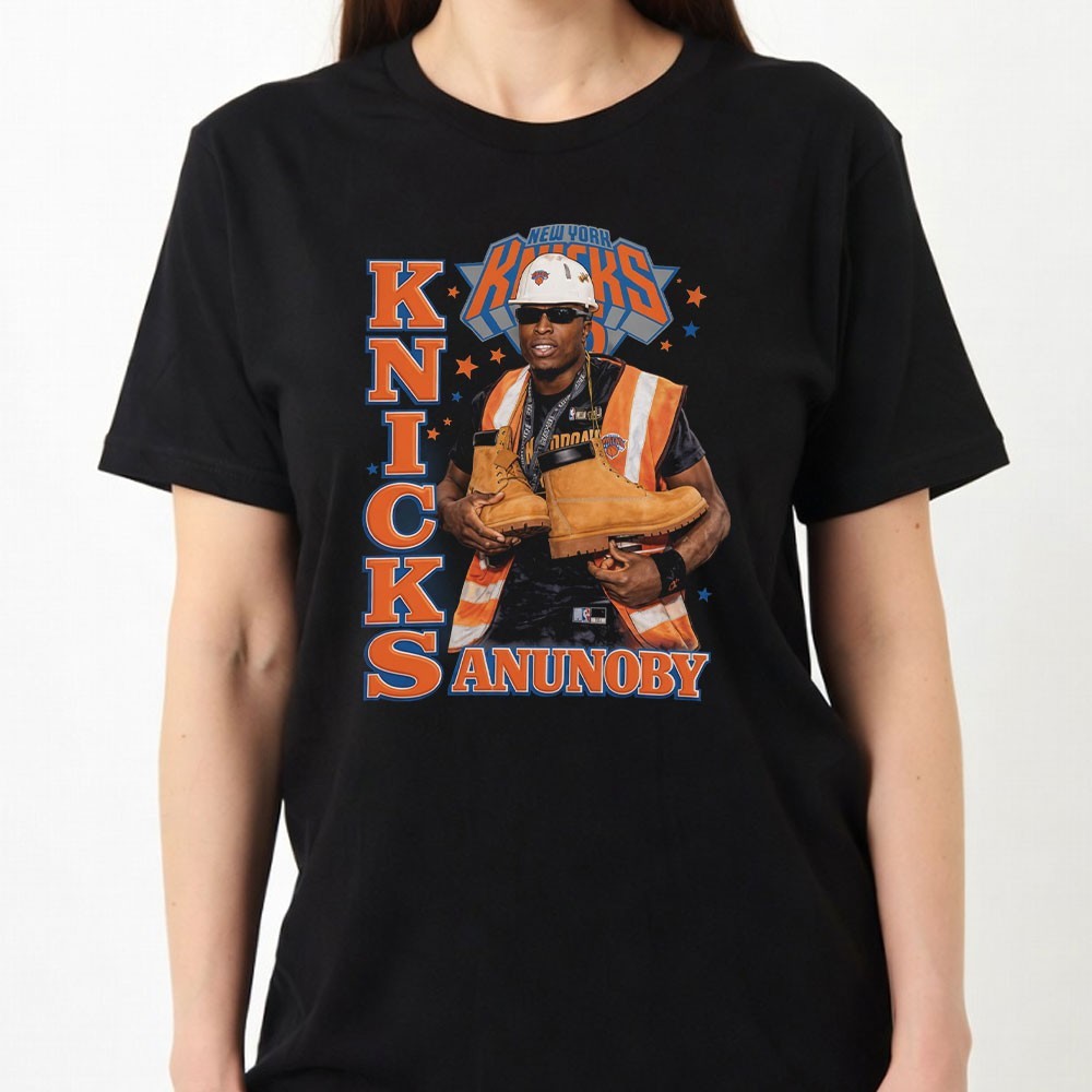 OG Anunoby T-Shirt Funny NY Basketball Meme Construction Boot Graphic Men Tee