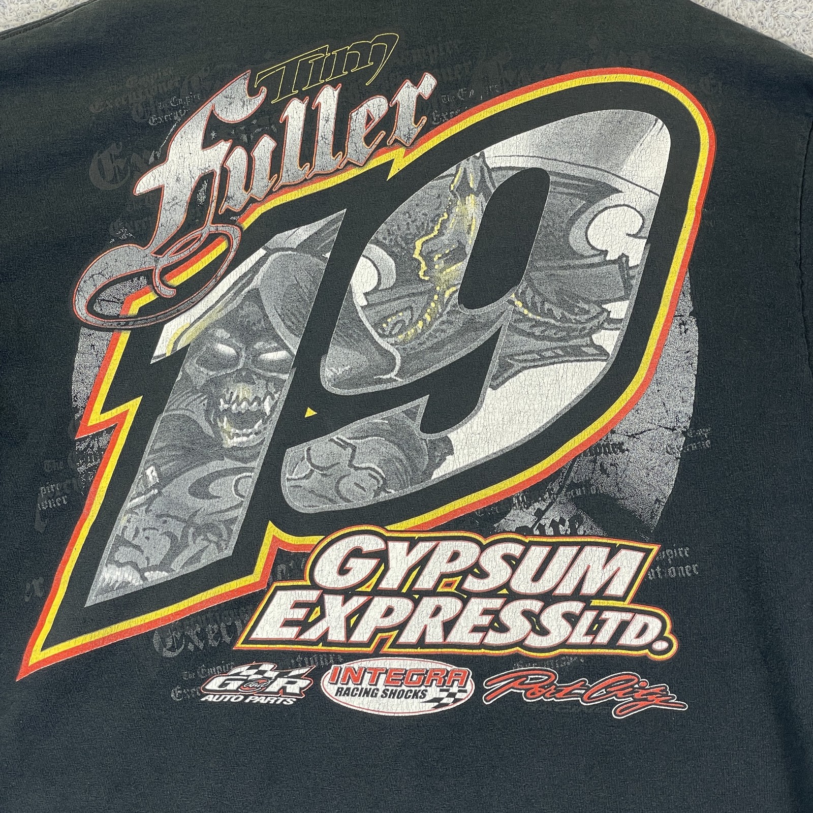 Dirt Track Racing T-Shirt Tim Fuller #19 Men’s Large Double Sided