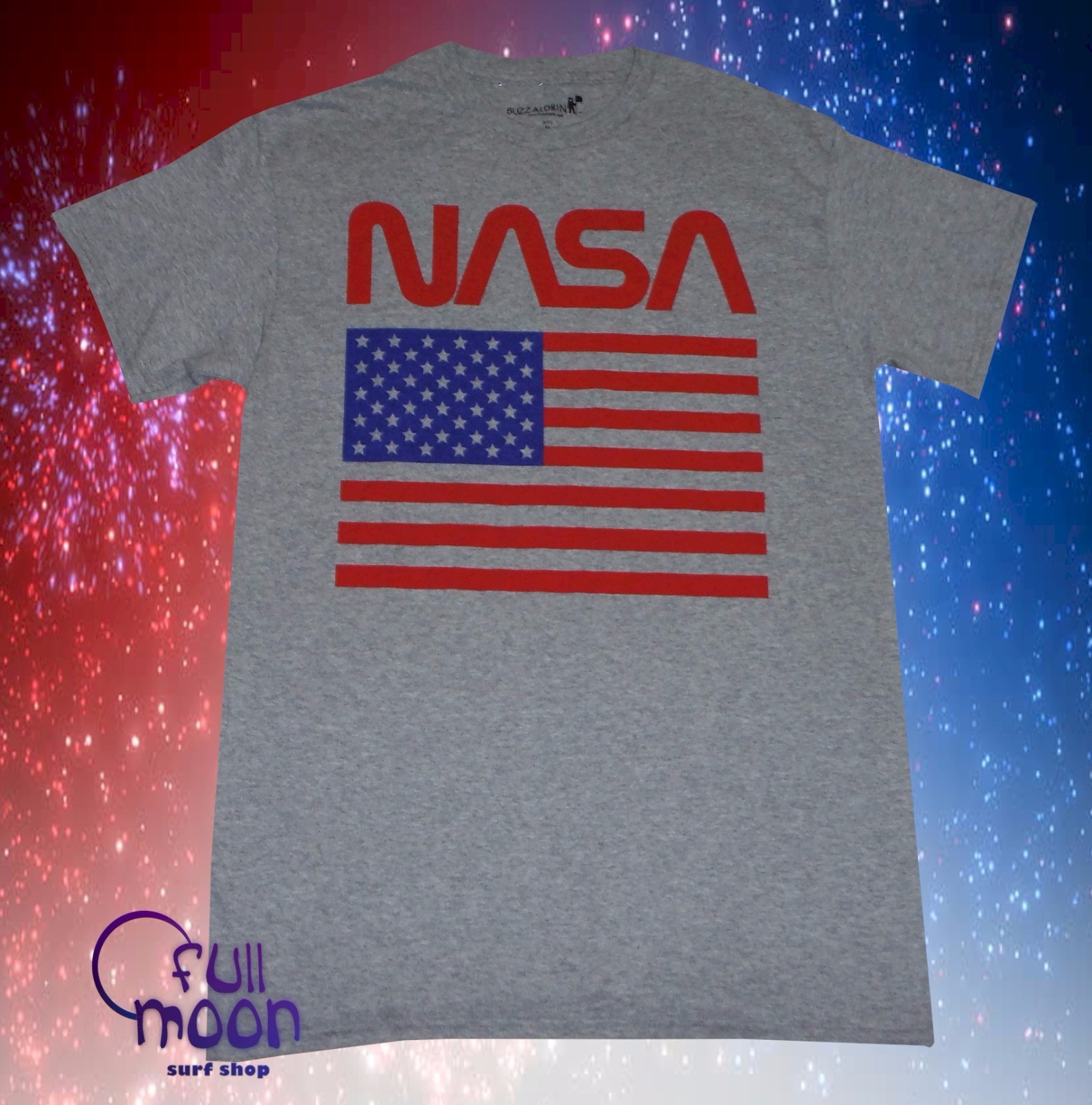 New NASA Space American Flag Vintage Classic Mens Retro T-shirt