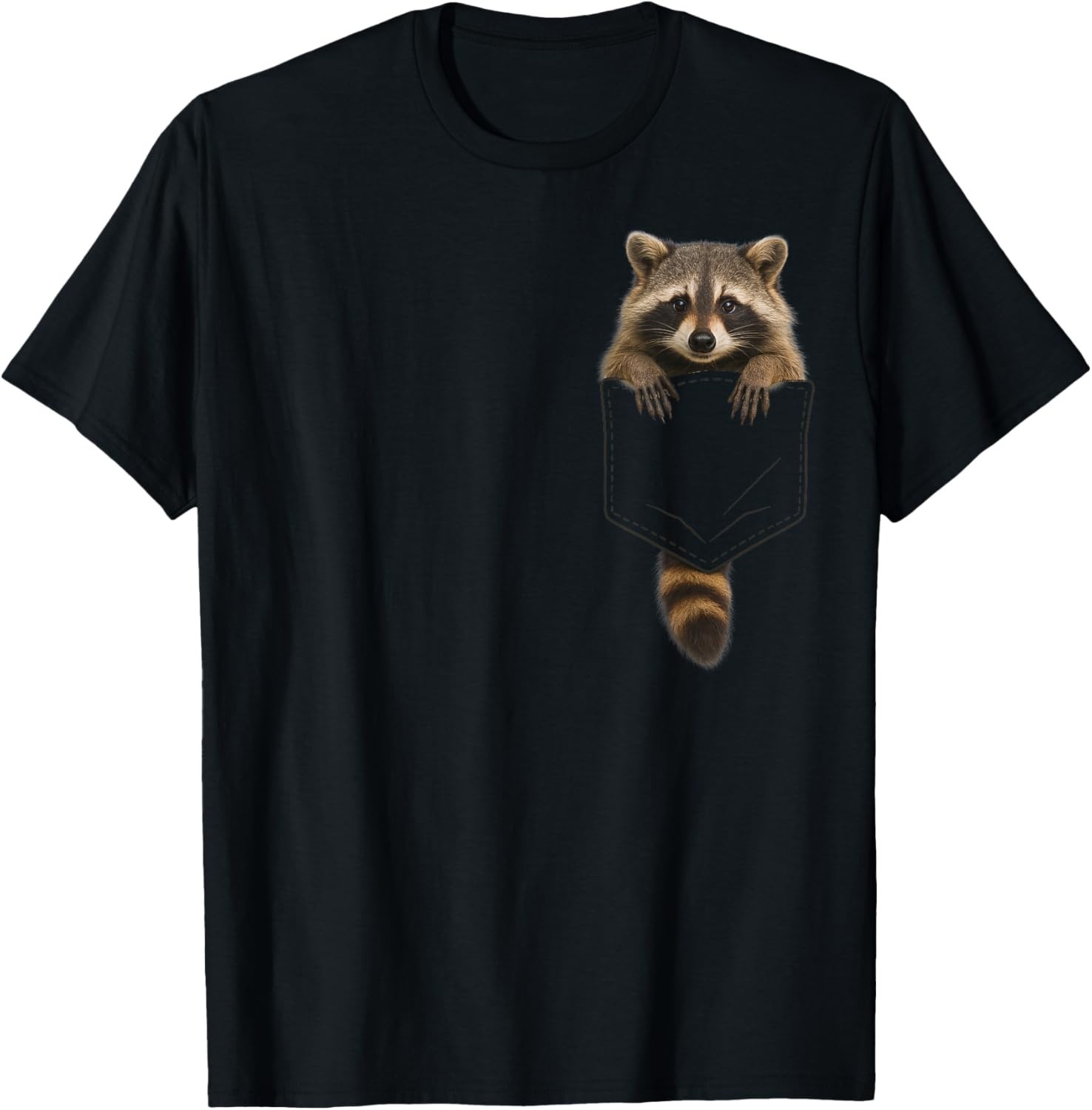 Cute Raccoon Pocket Funny Gifts For Men Women Kid T-Shirt unisex T-Shirt
