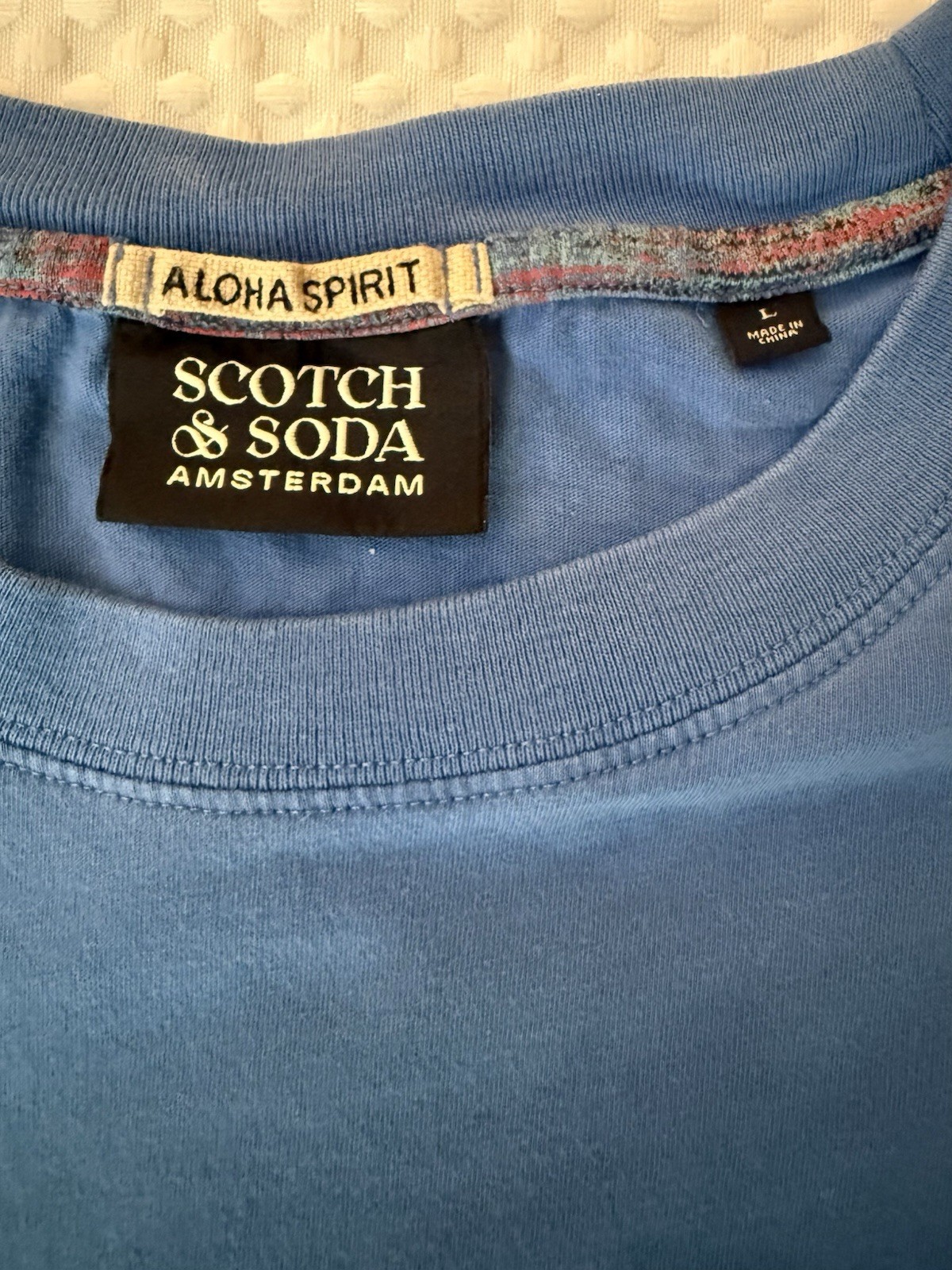 Scotch & Soda x Abel Macias Embroidered T-Shirt Cotton Men LG “The Sun Comes Up”