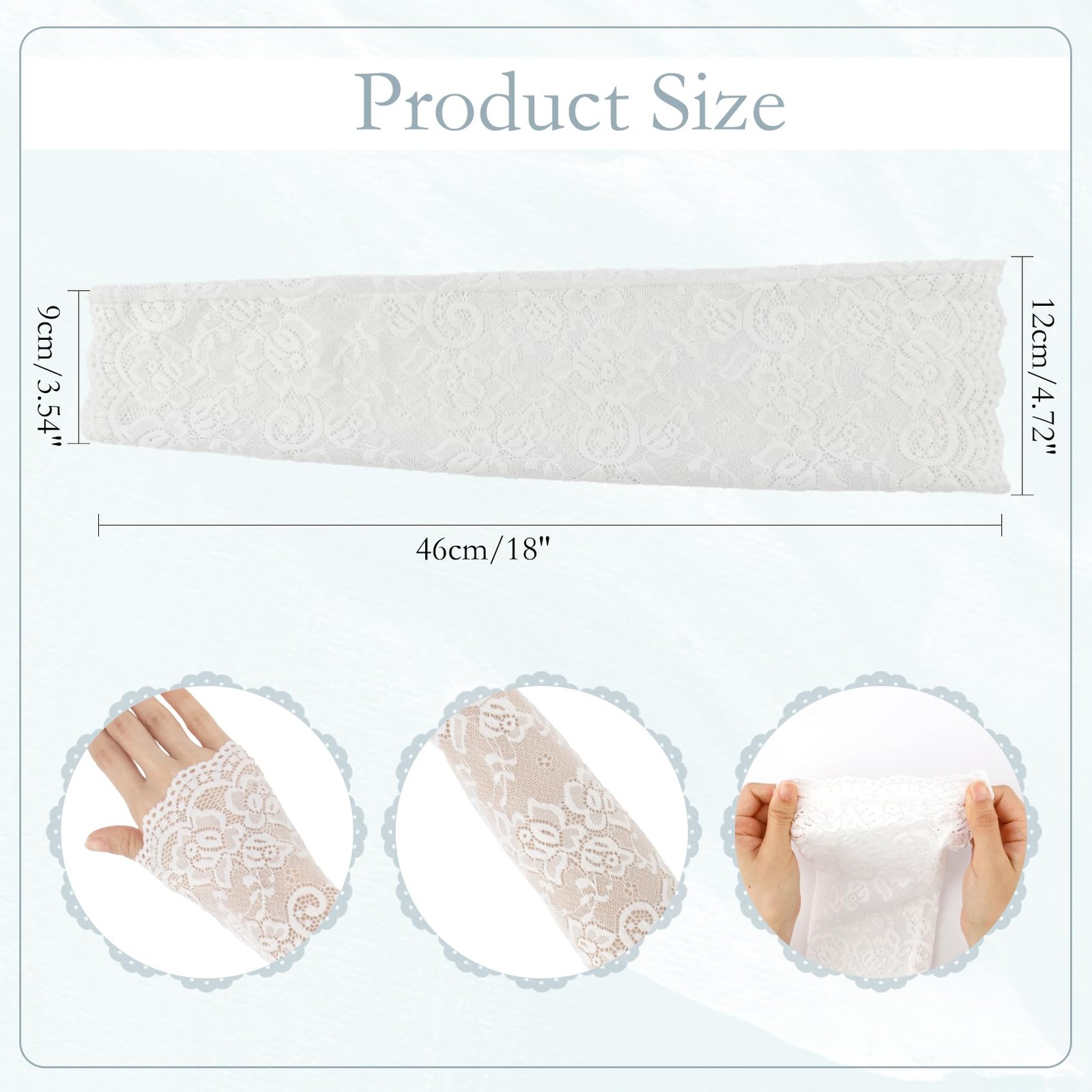 AEYURUID White Long Fingerless Lace Gloves,Lace Gloves Women Tea Party, Brida…