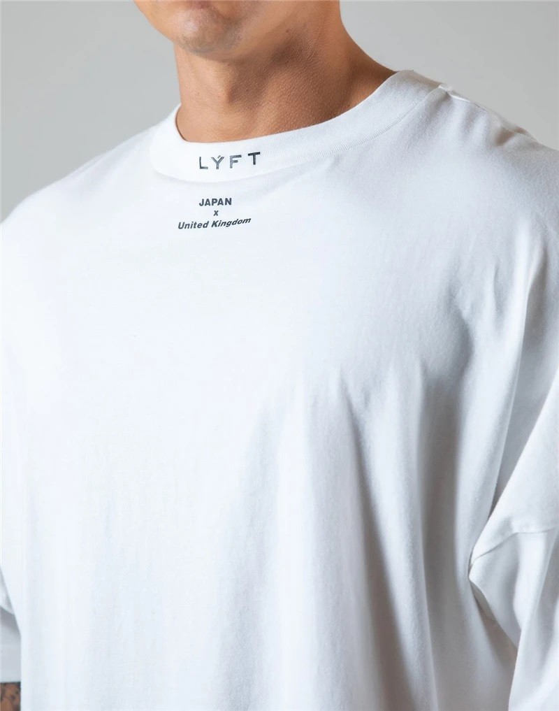 Men’s Sport Gym Workout Oversized 100% Cotton Short Sleeved Printed T-shirt
