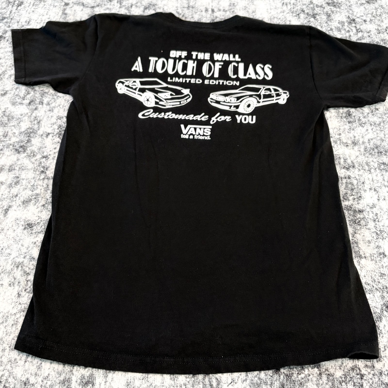 VANS Limited Edition Cars Motors Mens Size Small Classic Fit Black Shirt