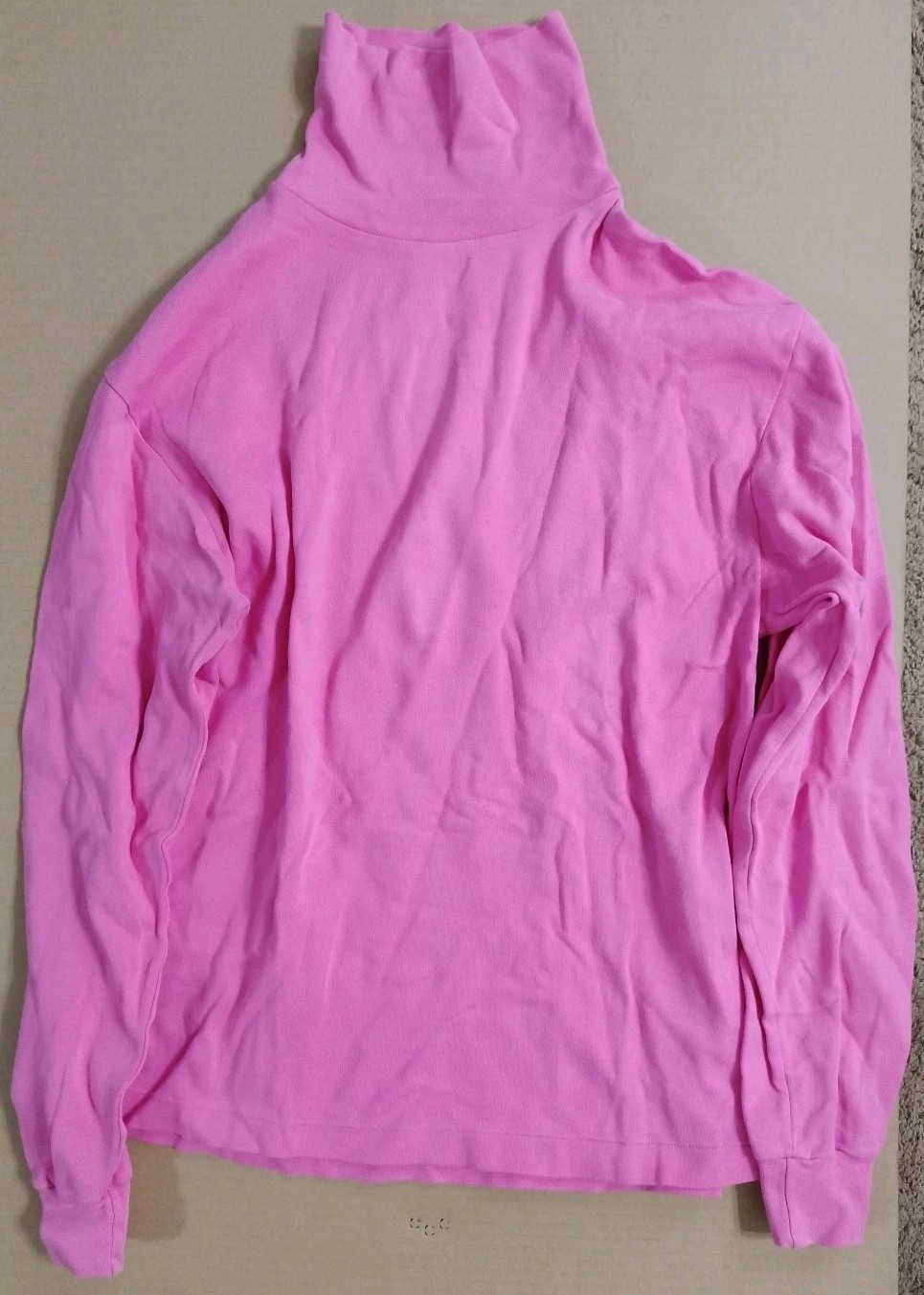 Vtg Pink Turtle Neck Single Stitch 20 Pit 25 Long No Size Tag No Brand