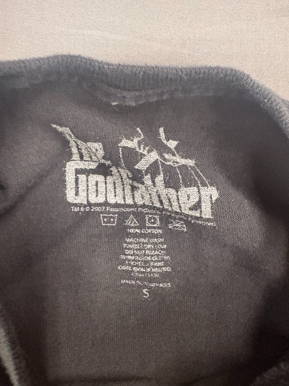 American Classics The Godfather Black Graphic Print Crew Neck T-Shirt SM Cotton