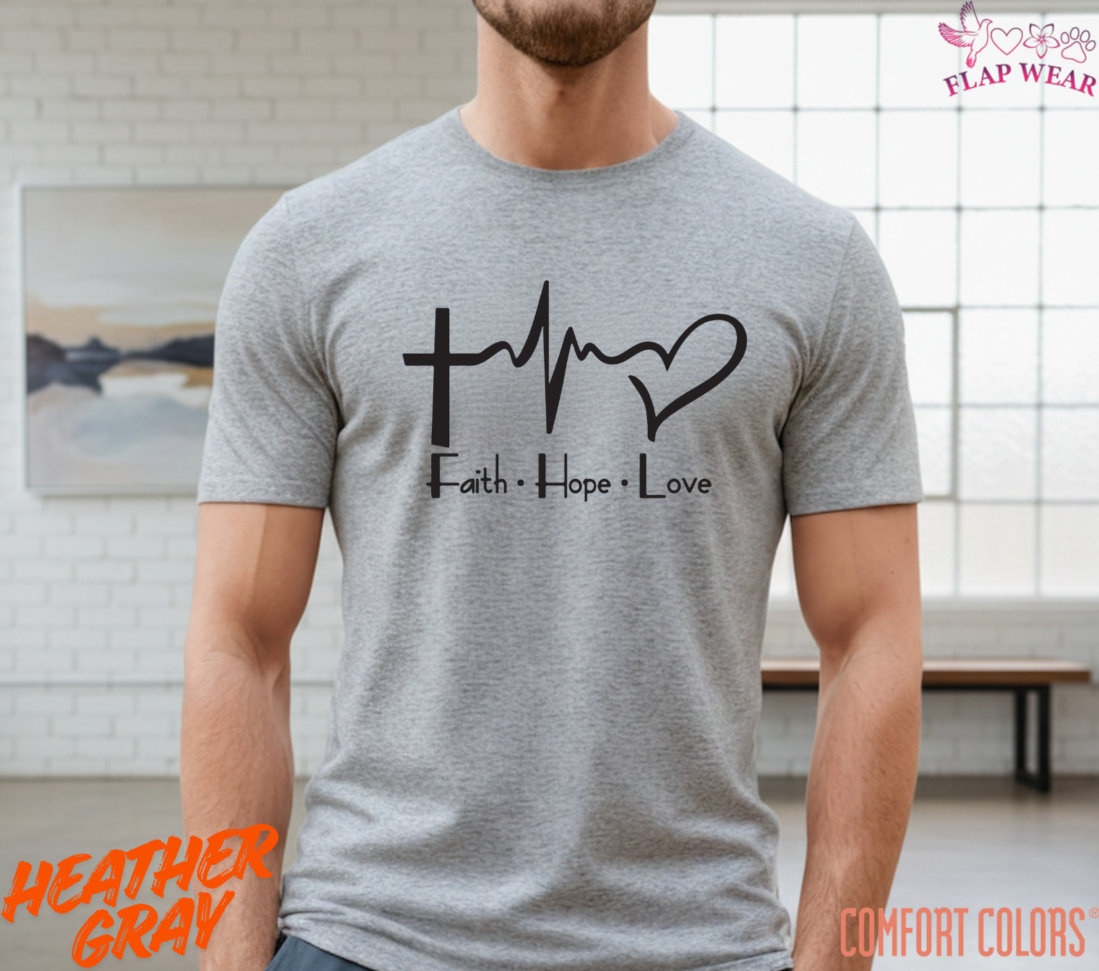 Unisex Faith Hope Love T-Shirt, Men T shirt,Women T shirt Gift Religion Top