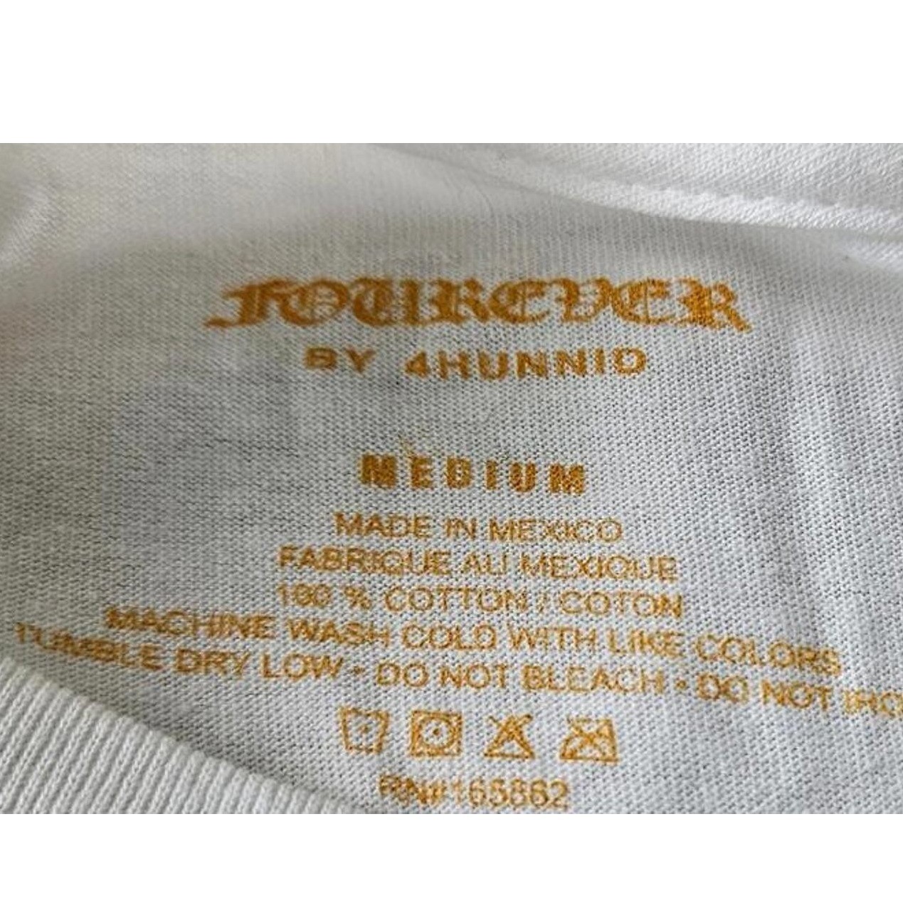 4Hunnid 4Forever White T-Shirt Red Embroidered Logo Floral Detail Mens Medium