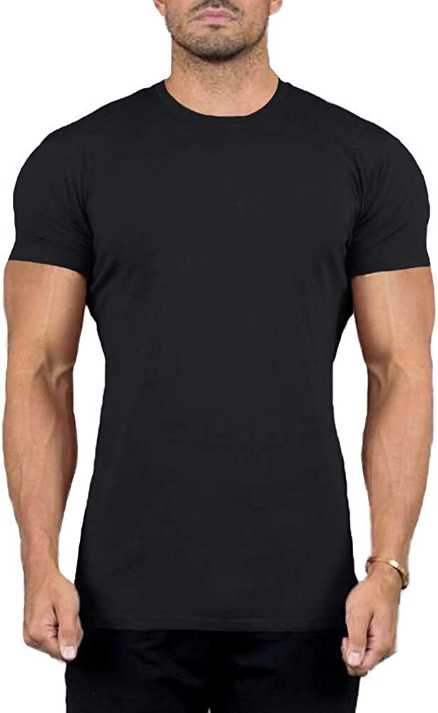 SOCKS’NBULK 6 Pack Mens Cotton Crew Neck Short Sleeve T-Shirts Mix Colors Bulk