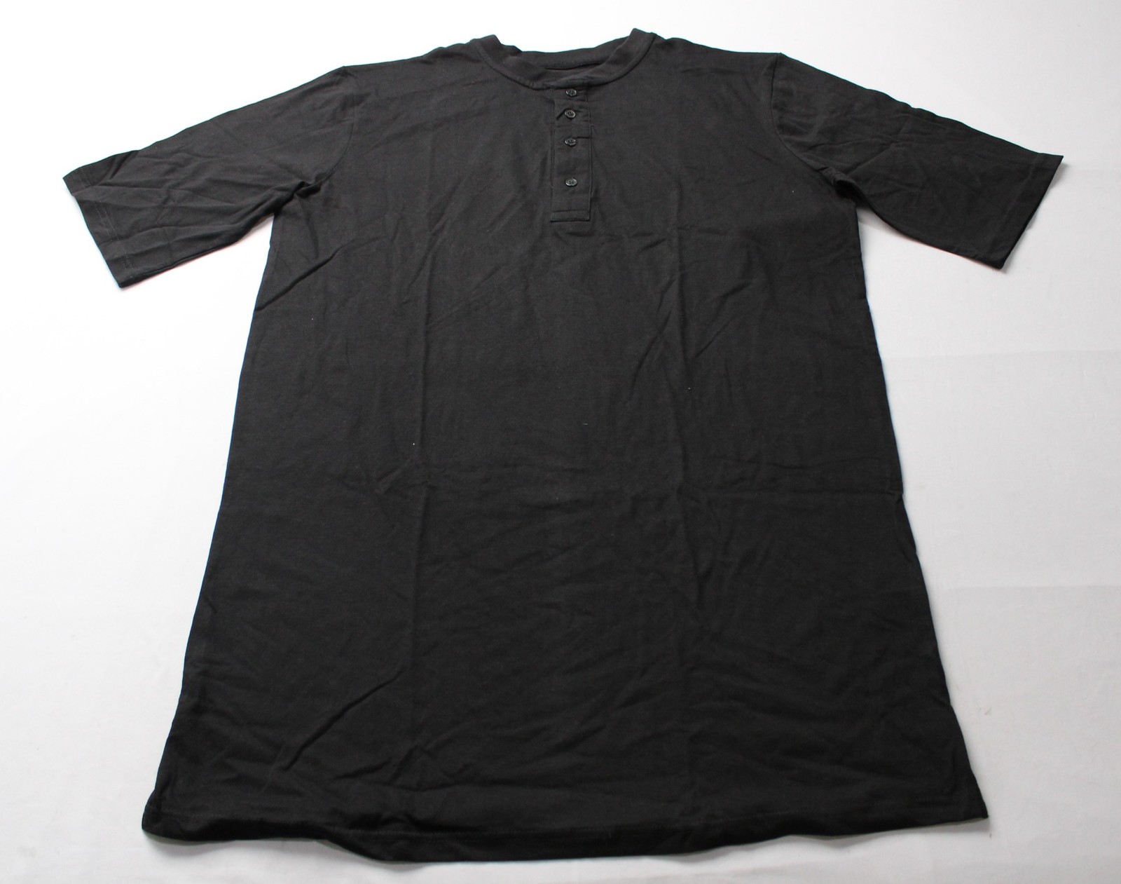 KingSize Men’s Big & Tall Shrink-Less Lightweight Henly T-Shirt CN6 Black Large