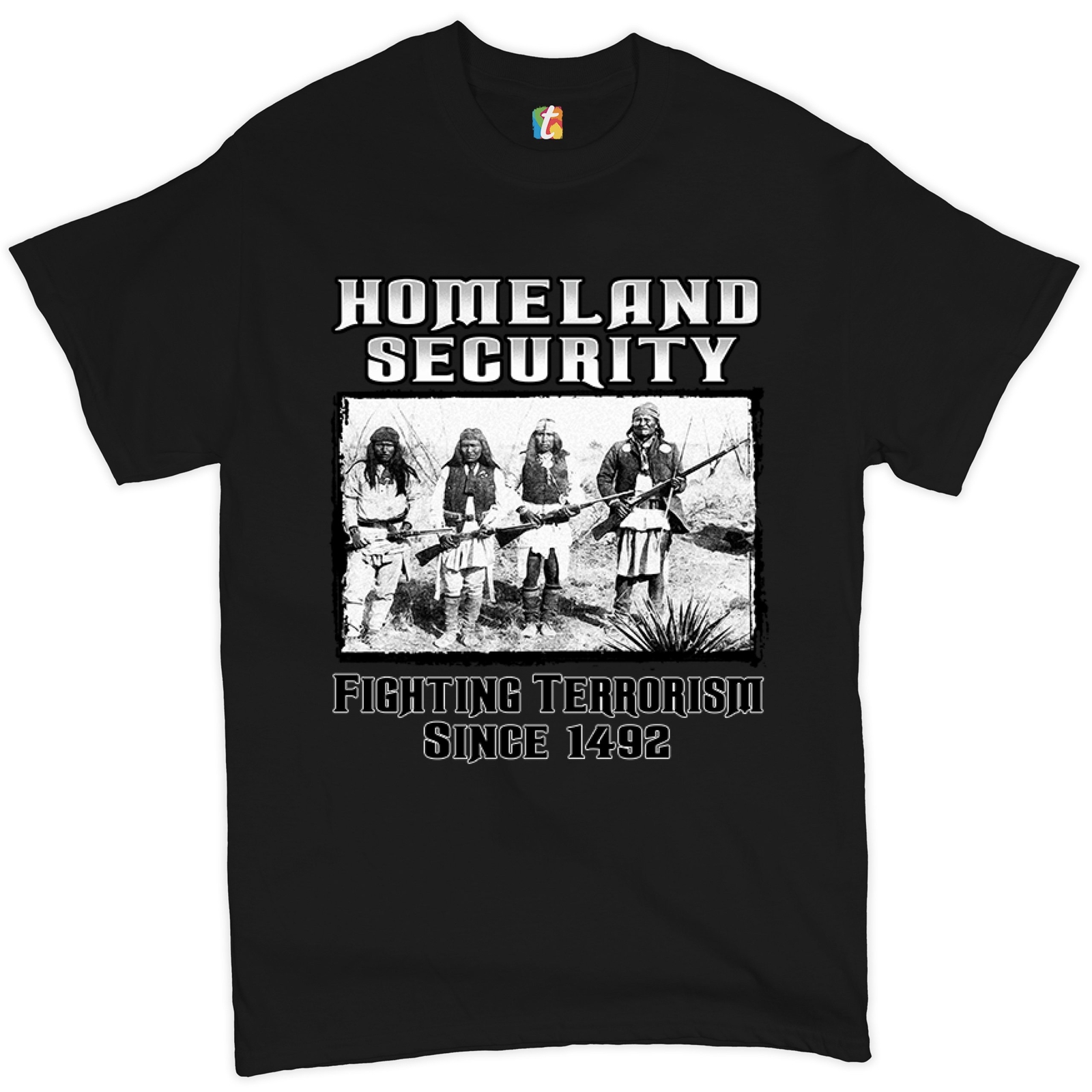 Homeland Security T-shirt Native American Indigenous Patriotic Men’s Tee