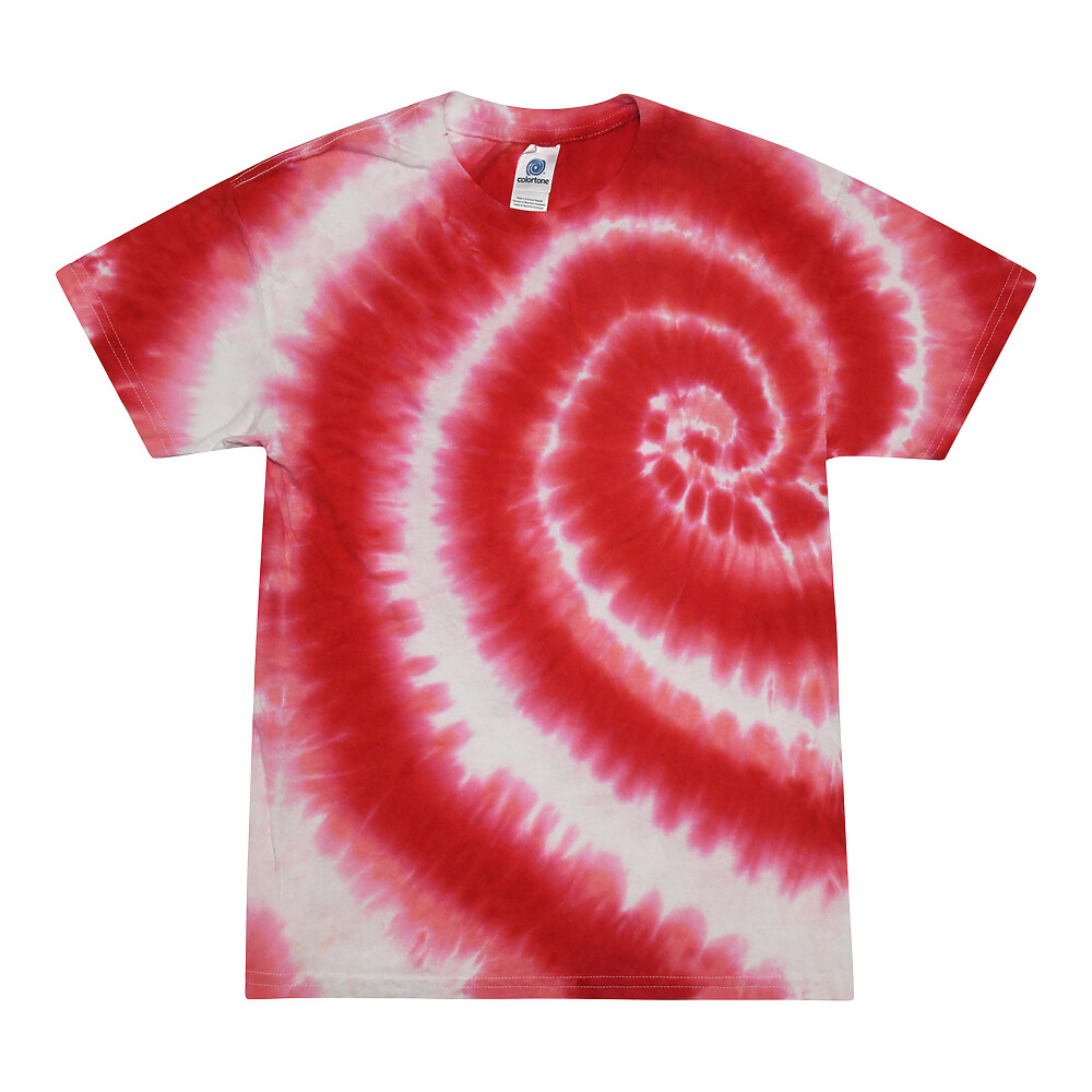 Tie Dye T-Shirts Swirl Red Kids & Adult Sizes Cotton Colortone