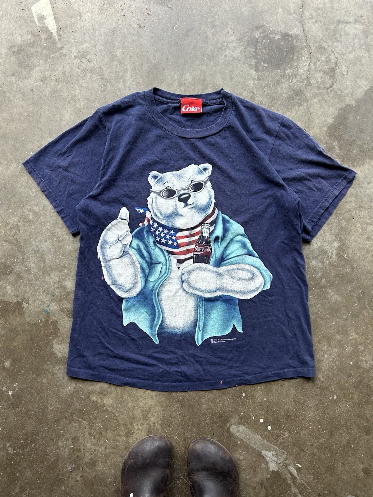 Vintage 1996 Coca Cola Polar Bear T Shirt Large Made USA Coke Single Stitch